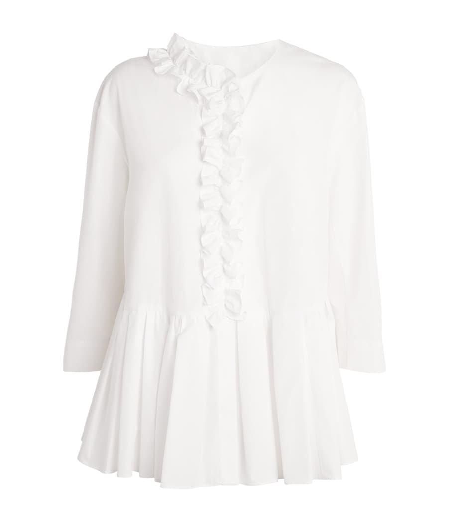 Cotton Ruffle-Detail Shirt OPTICAL WHITE Image 1