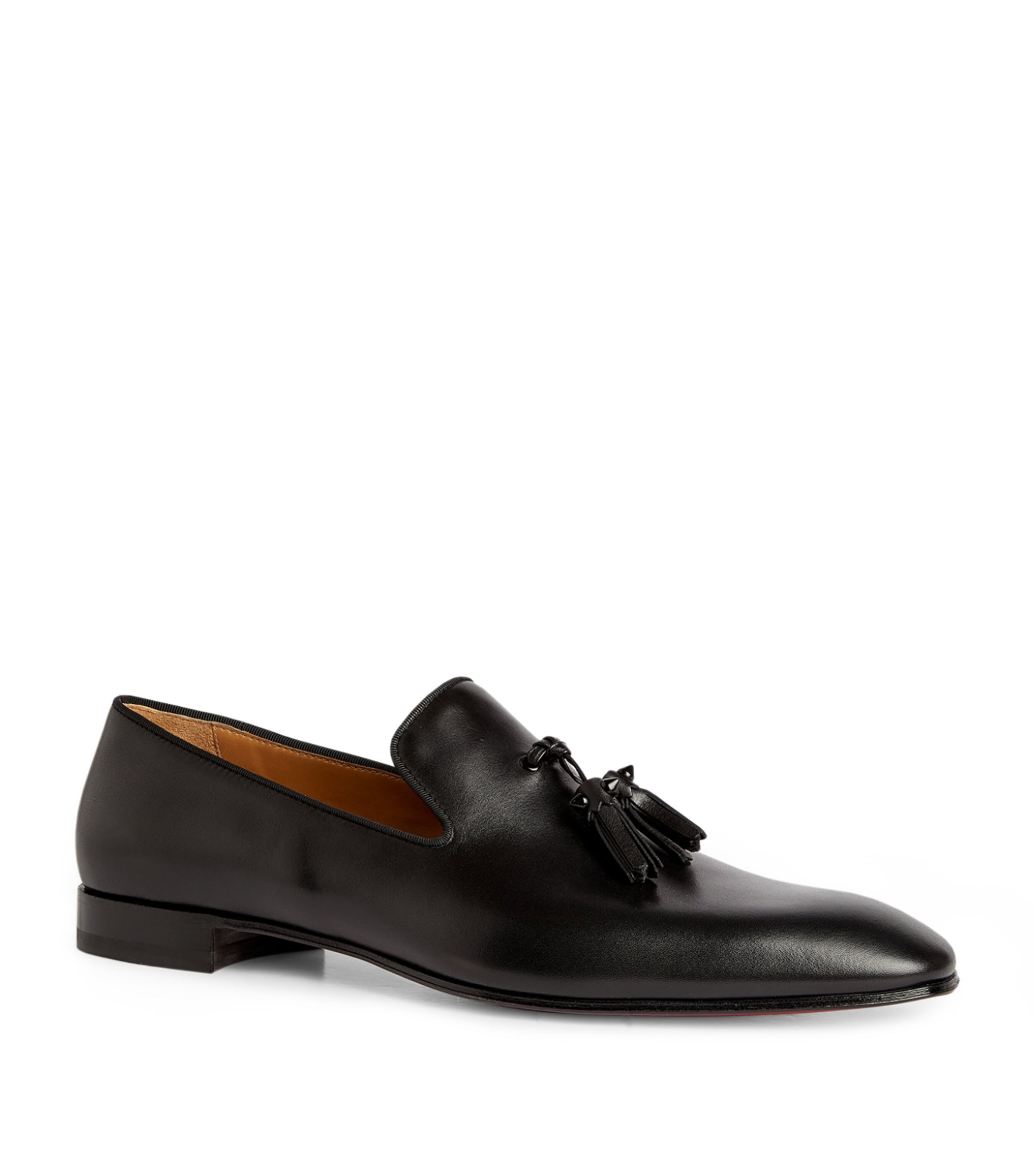 Christian Louboutin Dandelion Tassel Patent Leather Loafers In Black