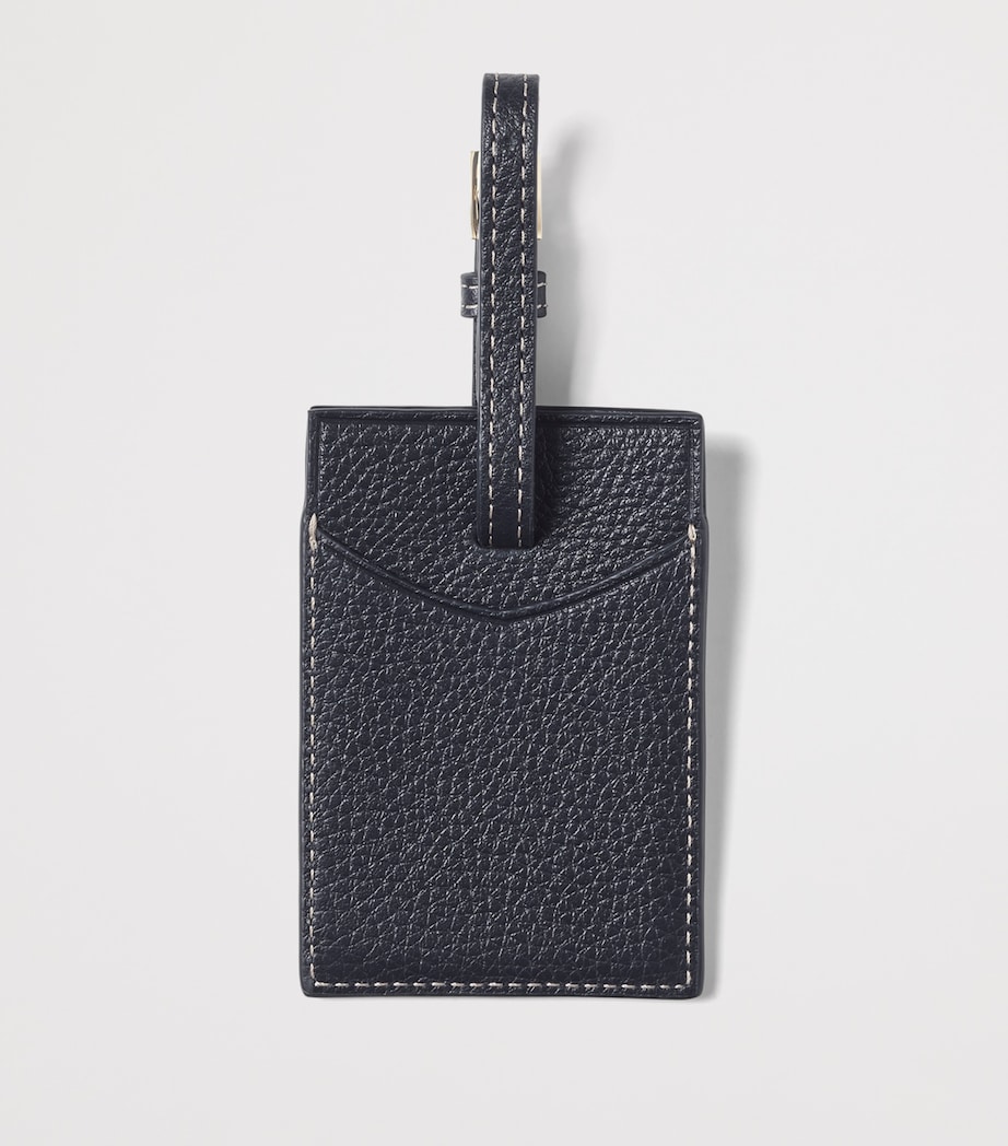 Aspinal Of London Leather Luggage Tag Navy Image 2