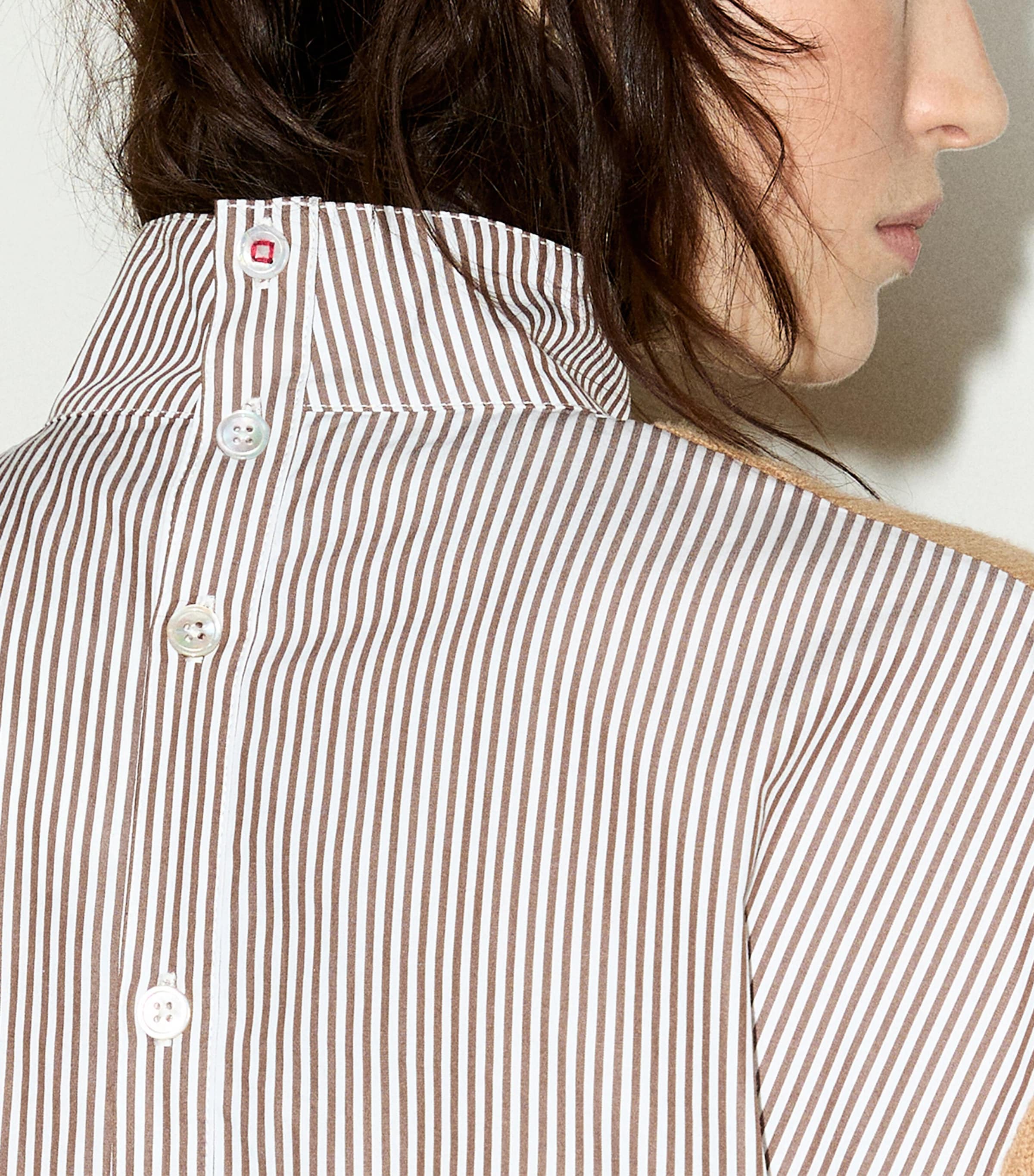 MAX&Co. Womens Shirt-Detail Wool Sweater Camel Image 6
