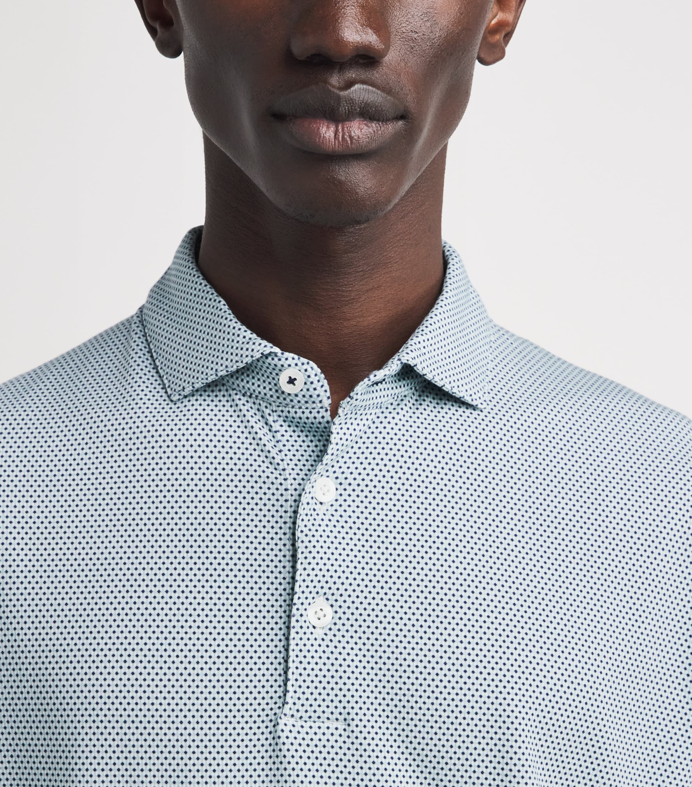 KJUS Mens Pima Cotton Printed Hollow Polo Shirt Rvbk / Whit Image 3