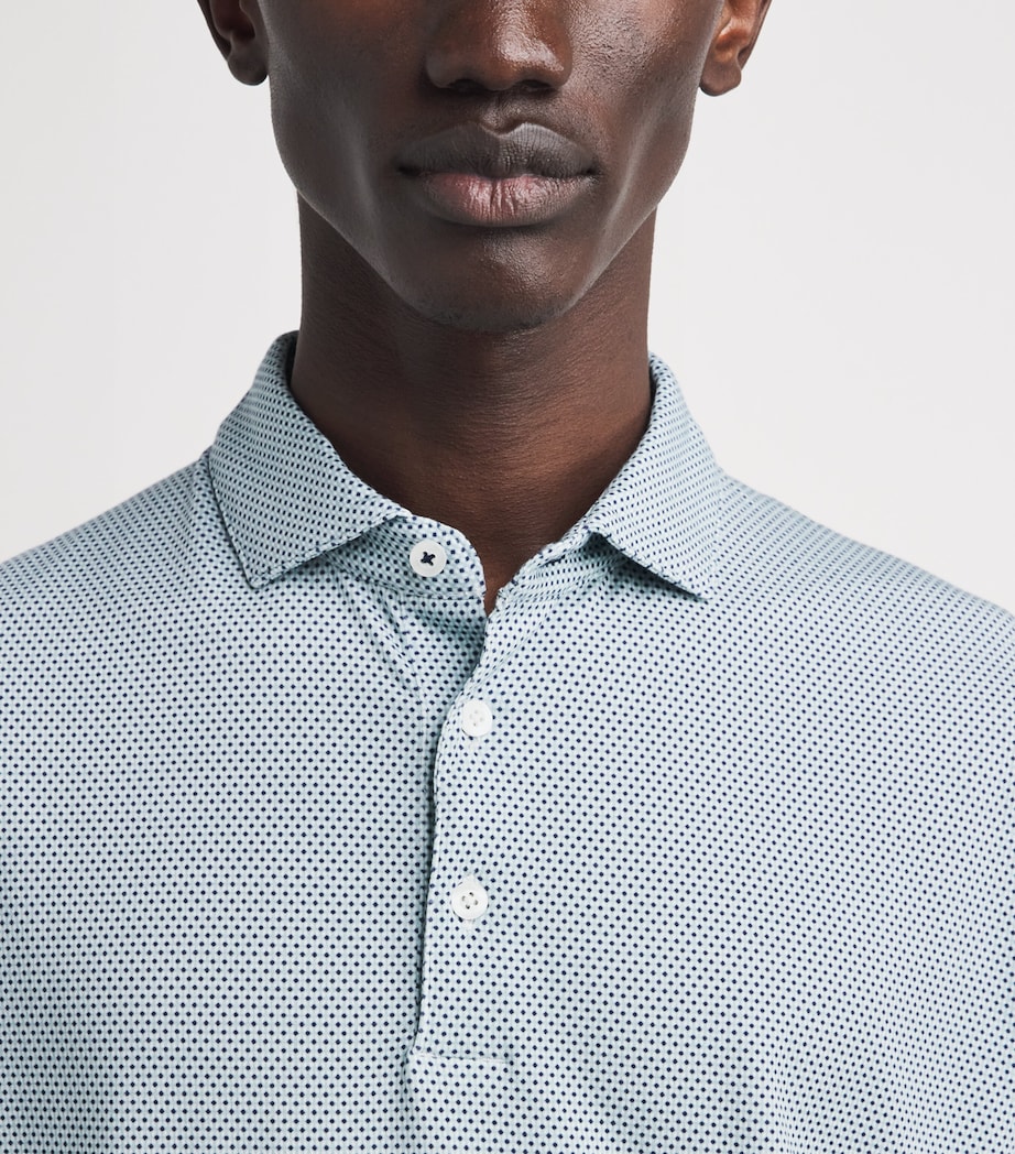 KJUS Mens Pima Cotton Printed Hollow Polo Shirt Rvbk / Whit Image 3
