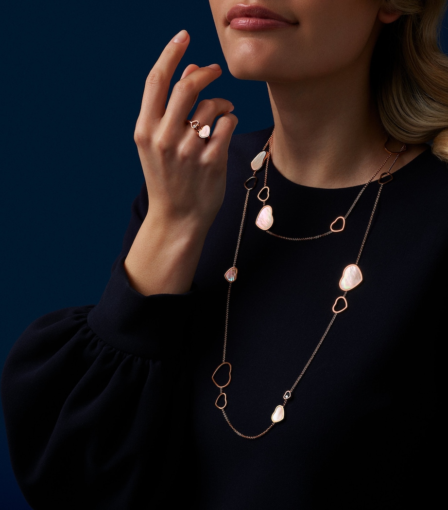 Chopard Rose Gold And Diamond Happy Hearts Sautoir Necklace Rose Gold Image 3
