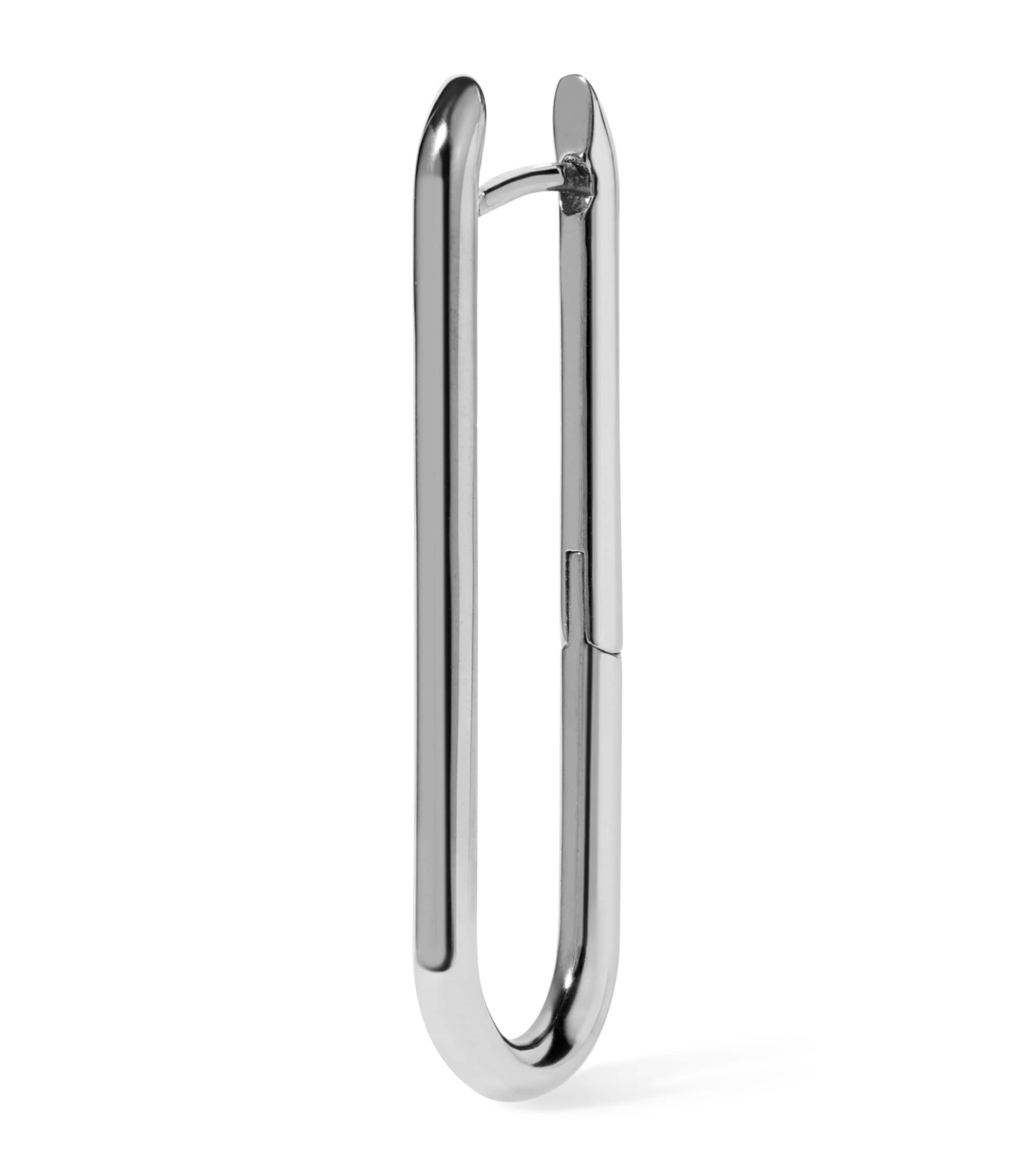 Annoushka White Gold Knuckle Long Single Hoop Earring In Silver