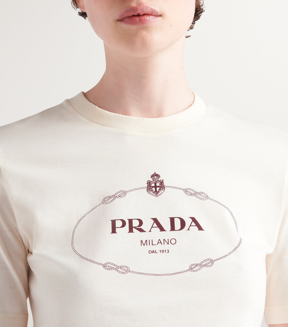 Prada Womens Cotton Savoy Logo T-Shirt Image 5
