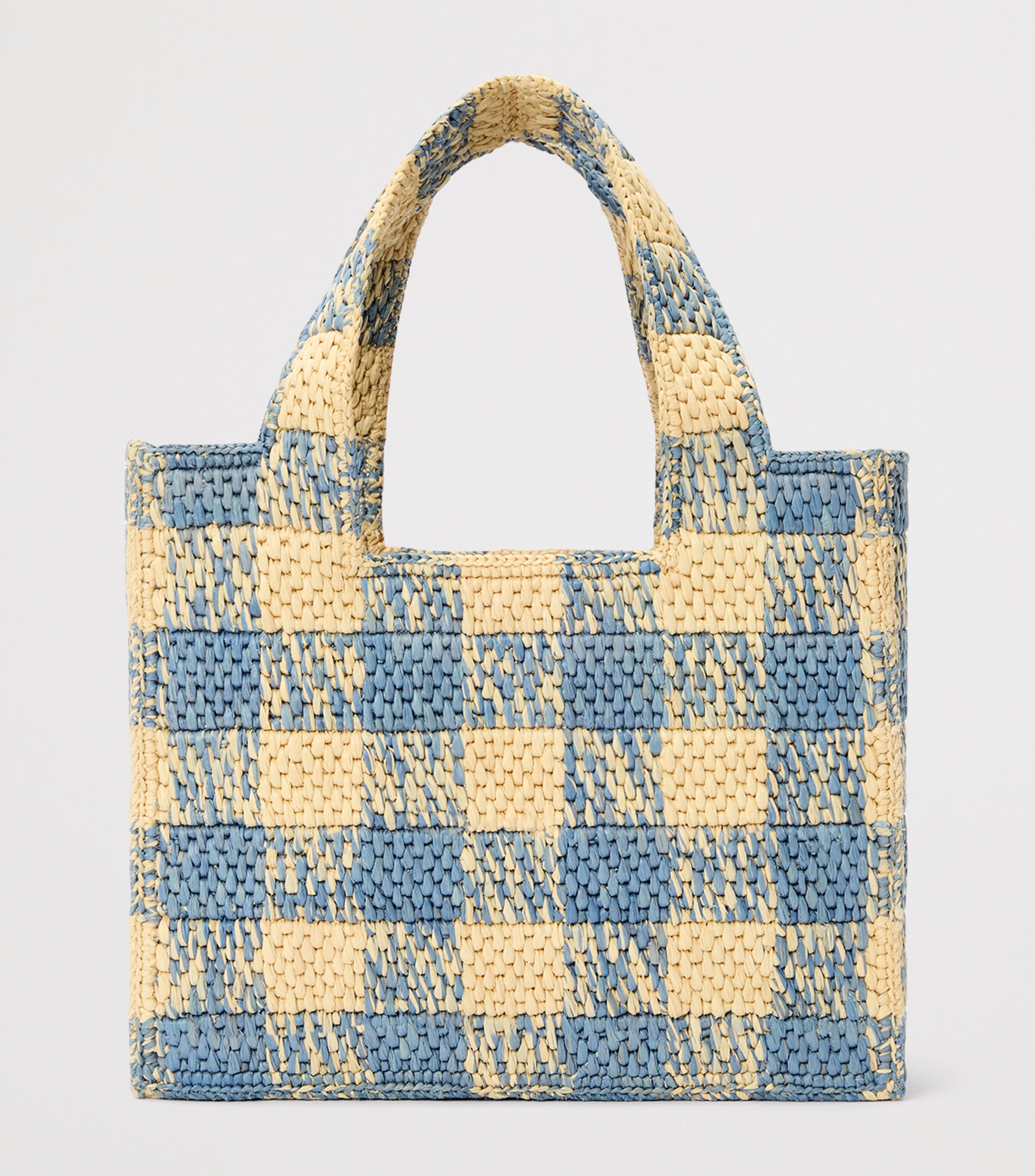 LOEWE x Paula's Ibiza Small Gingham Font Tote Bag Natural/light Blue Image 4