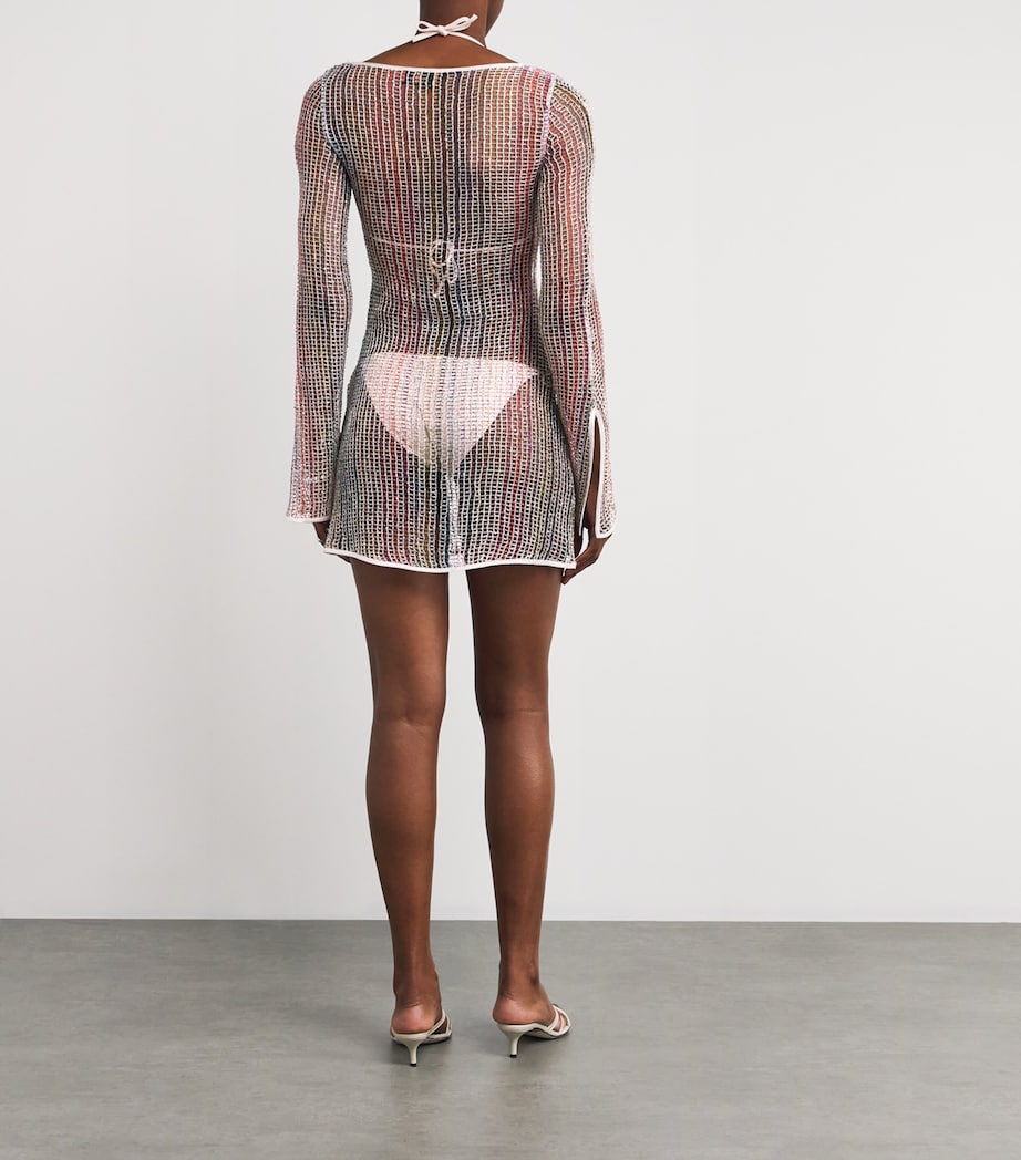 Mesh Khloe Mini Dress S01I0 MULTI W WHITE BASE Image 3