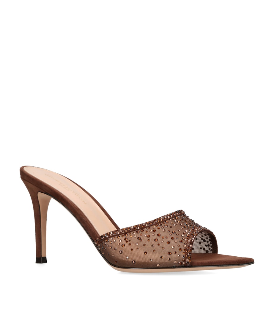 Embellished Rania Heeled Mules 85 BROWN Image 3