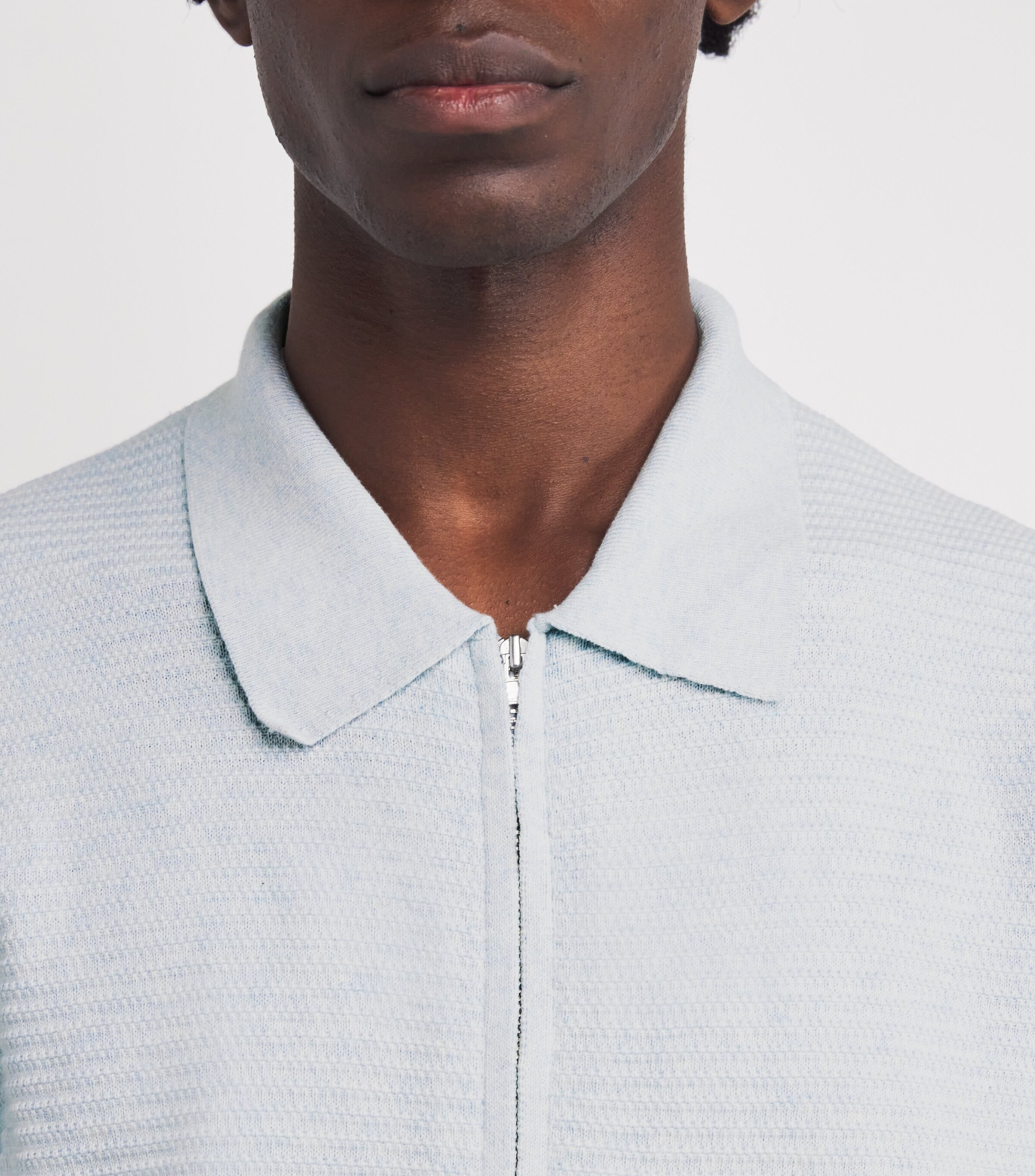 NN.07 Mens Organic Cotton Zip-Up Gustav Shirt Winter Sky Image 6