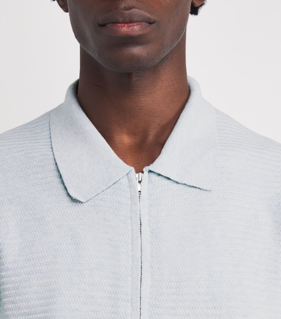 NN.07 Mens Organic Cotton Zip-Up Gustav Shirt Winter Sky Image 6