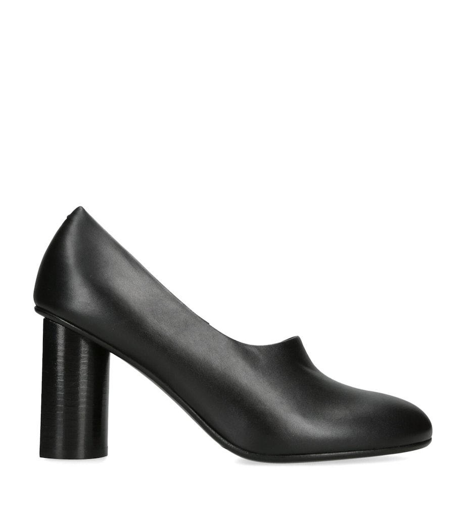 Leather Round-Toe Pumps 85 BLACK Image 1