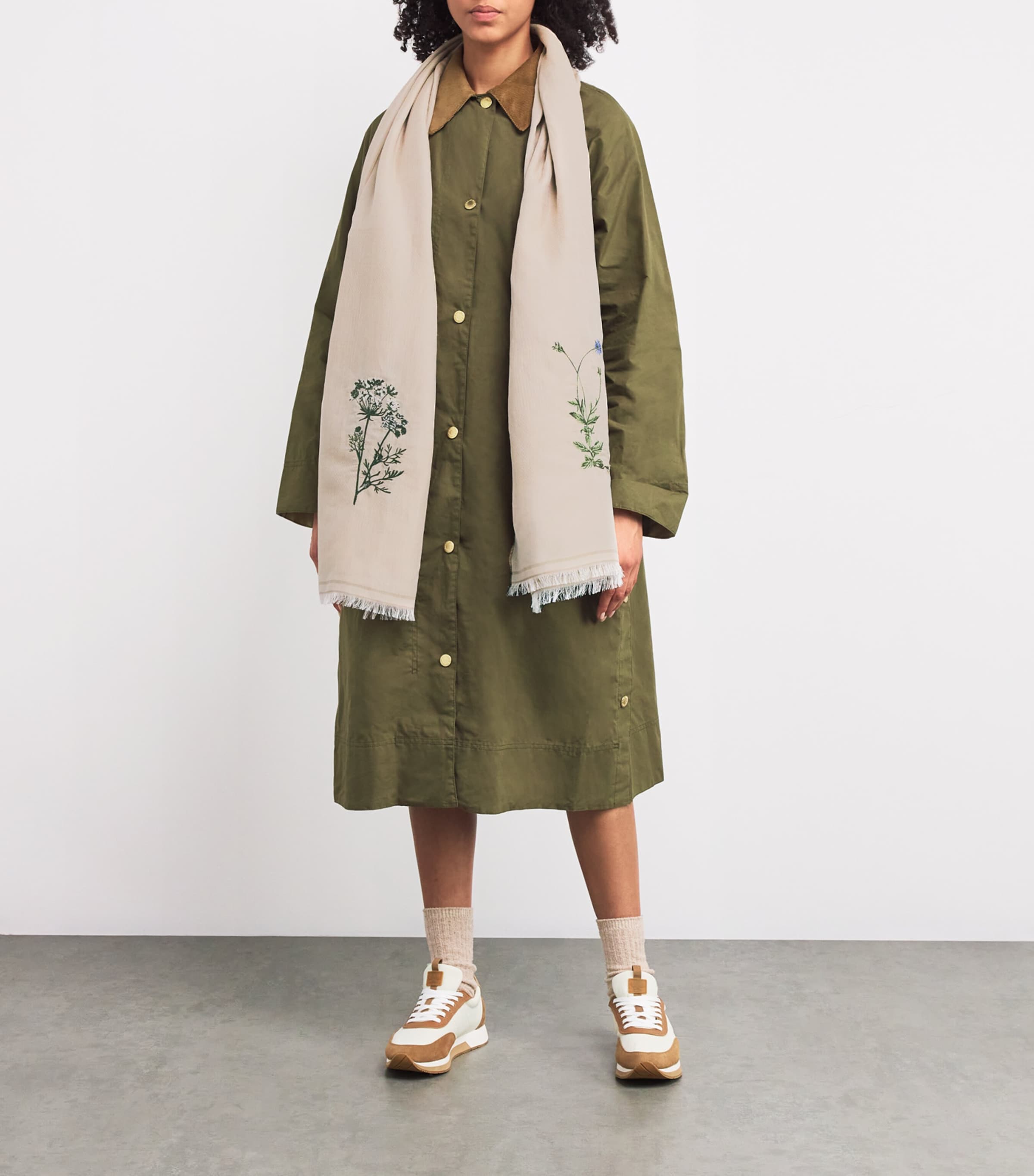 Embroidered Scarf BEIGE Image 2