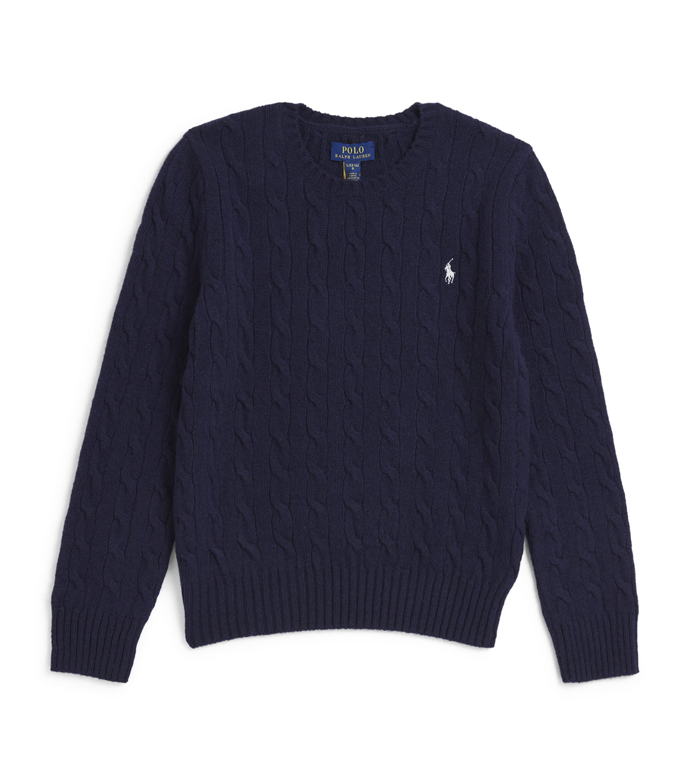Ralph Lauren Cotton Cable-knit Sweater In Blue