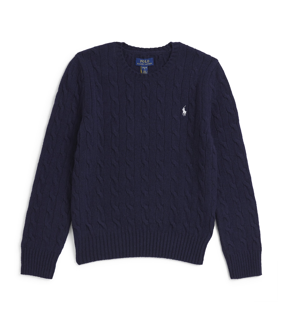 Cotton Cable-Knit Sweater (7-14 Years) NAVY Image 1