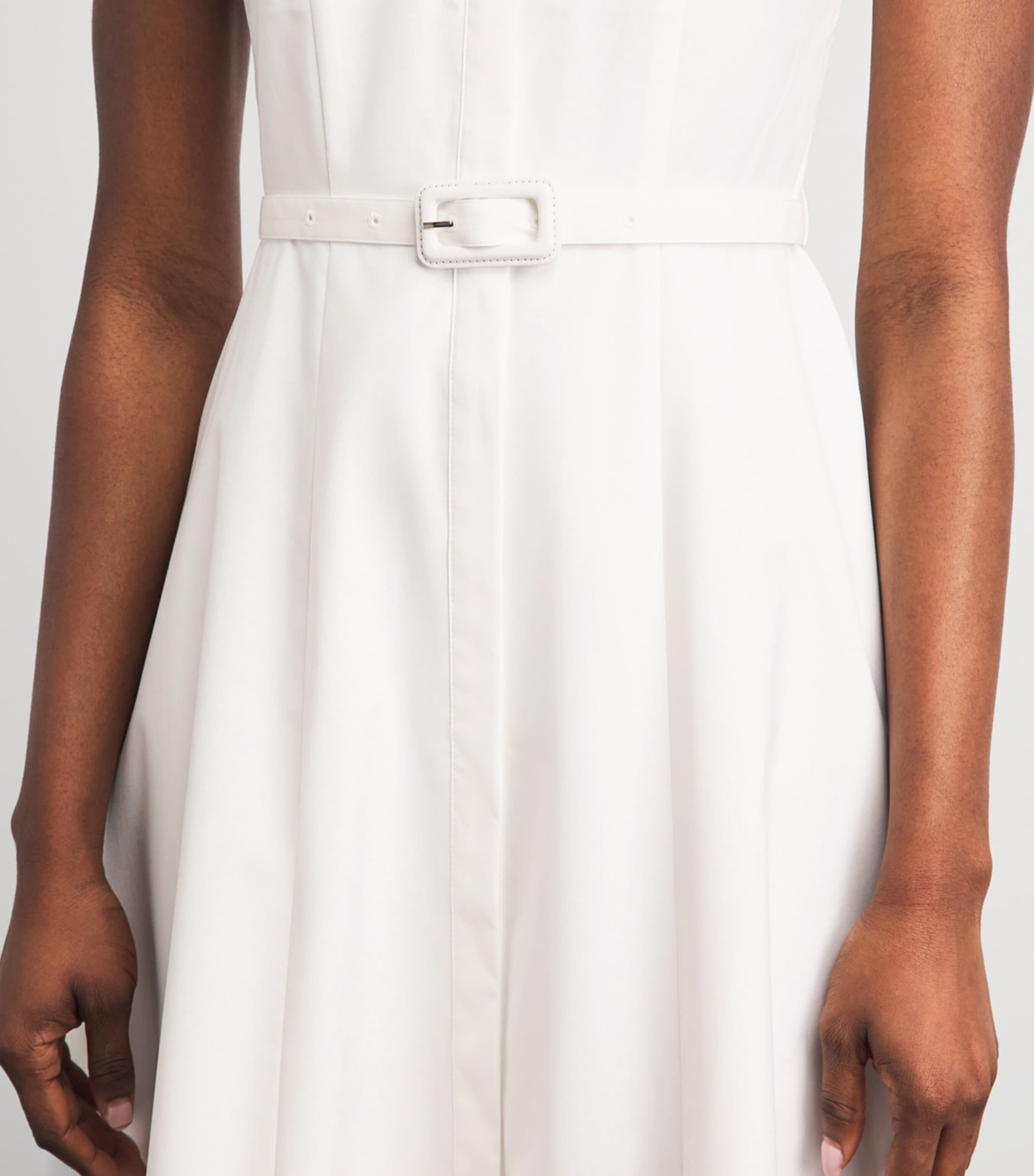 Huishan Zhang Womens Floral Appliqué Maddalena Midi Dress White Image 5