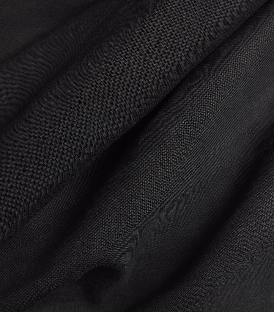 Linen-Blend Oversized Serene Trousers DBLKBLACK Image 5