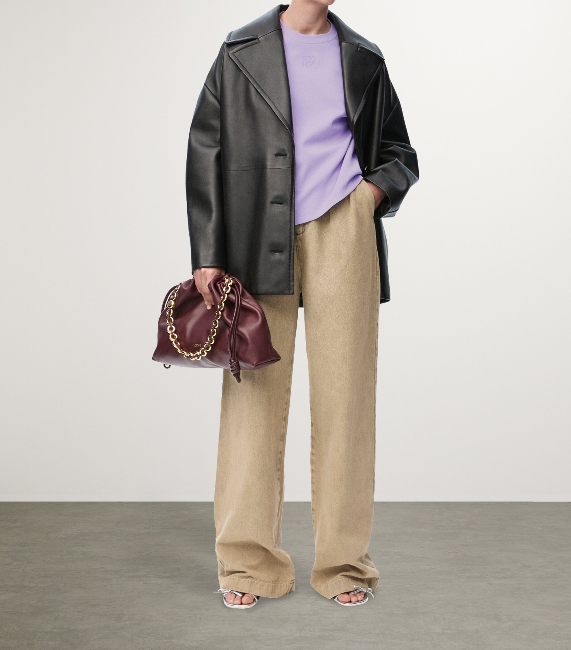 【関税・送料込】LOEWE コットン混紡アシンメトリーTシャツ アシンメトリー Tシャツ（コットンブレンド） ブラック - LOEWE