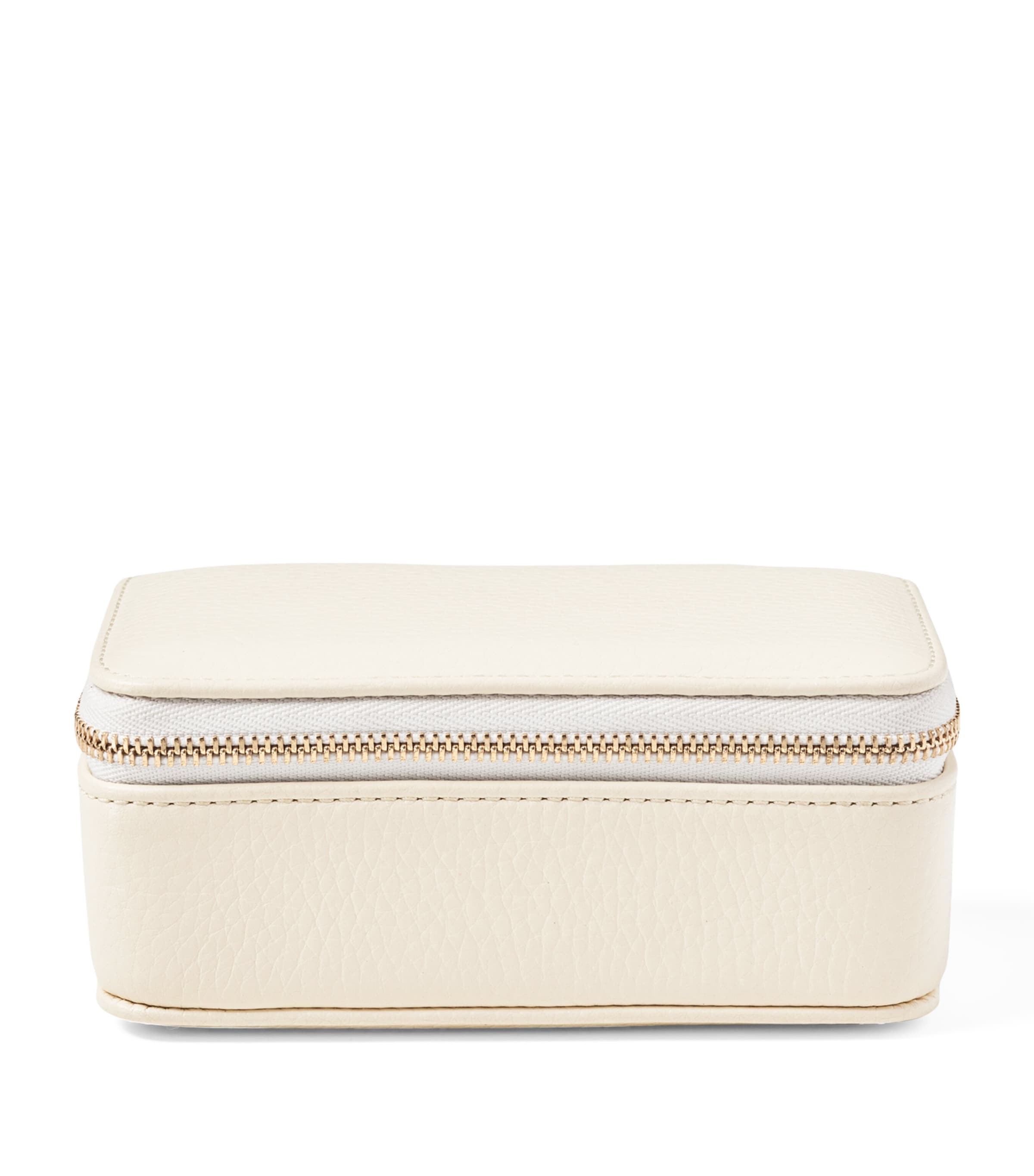 Shop Aspinal Of London Medium Leather Travel Jewellery Box In Neutral