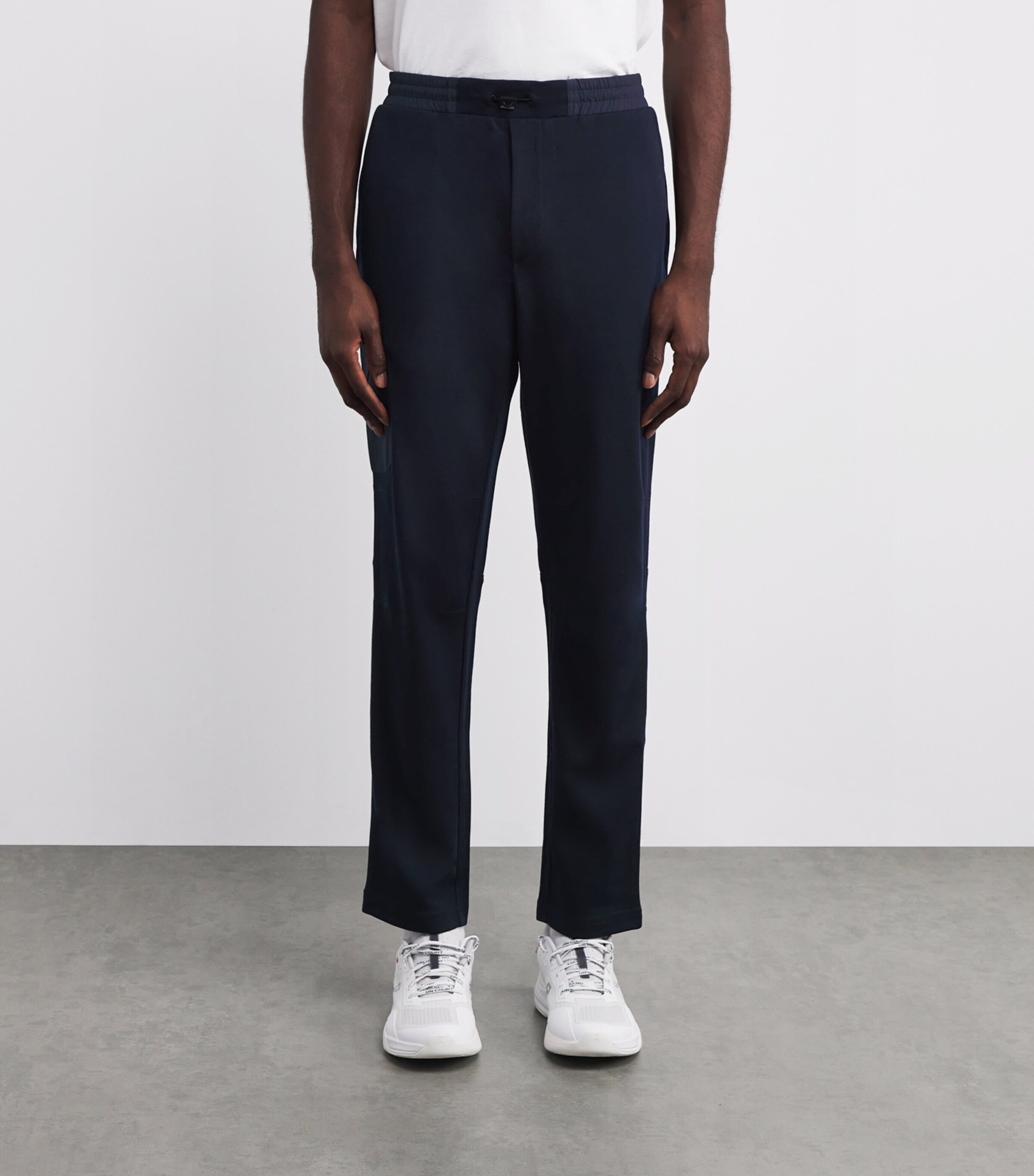 Wool-Blend Drawstring Trousers B13 NAVY BLUE Image 3