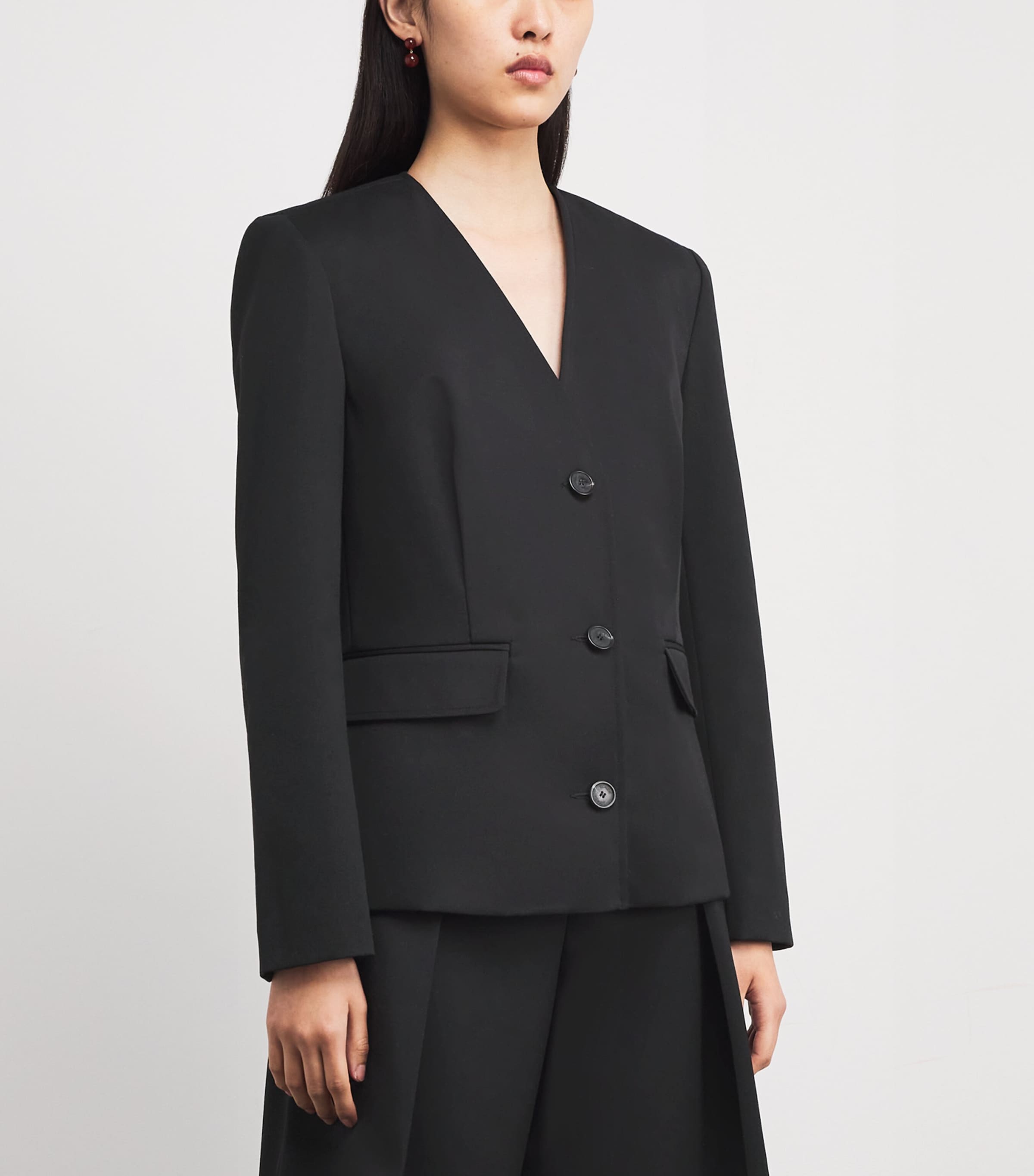 Claudie Pierlot Womens Collarless Blazer Black Image 3