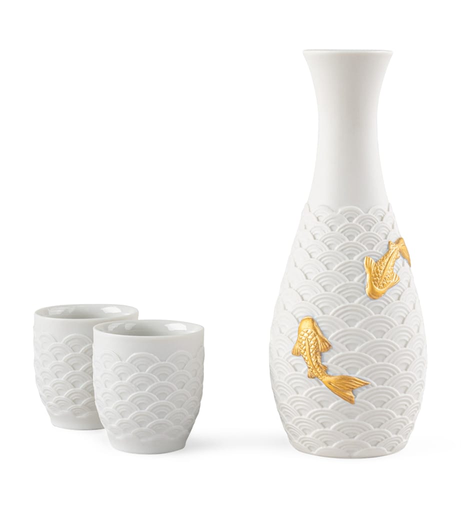 Koi Sake Set WHITE & GOLD Image 1