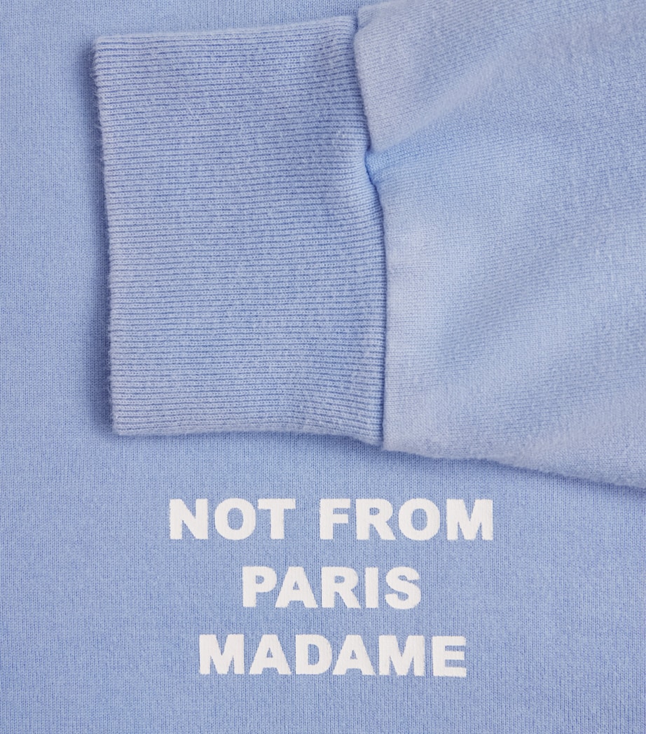 Drôle de Monsieur Mens Cotton Slogan Long-Sleeve T-Shirt Blue Image 6