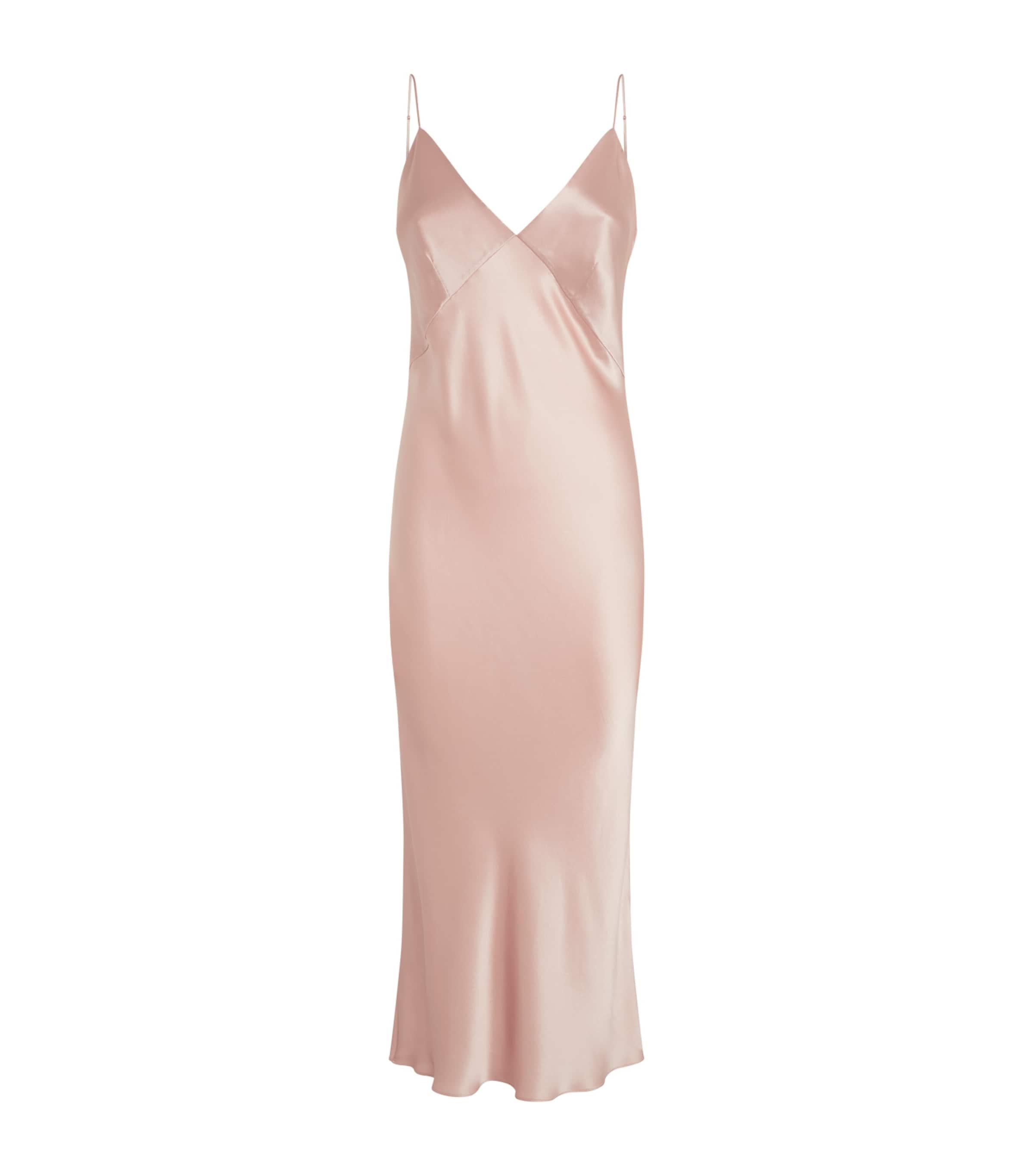 Olivia Von Halle Issa Oyster Core Silk Nightgown