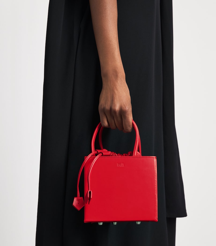 Talel Paris Leather Triangle Top-Handle Bag Red Image 4