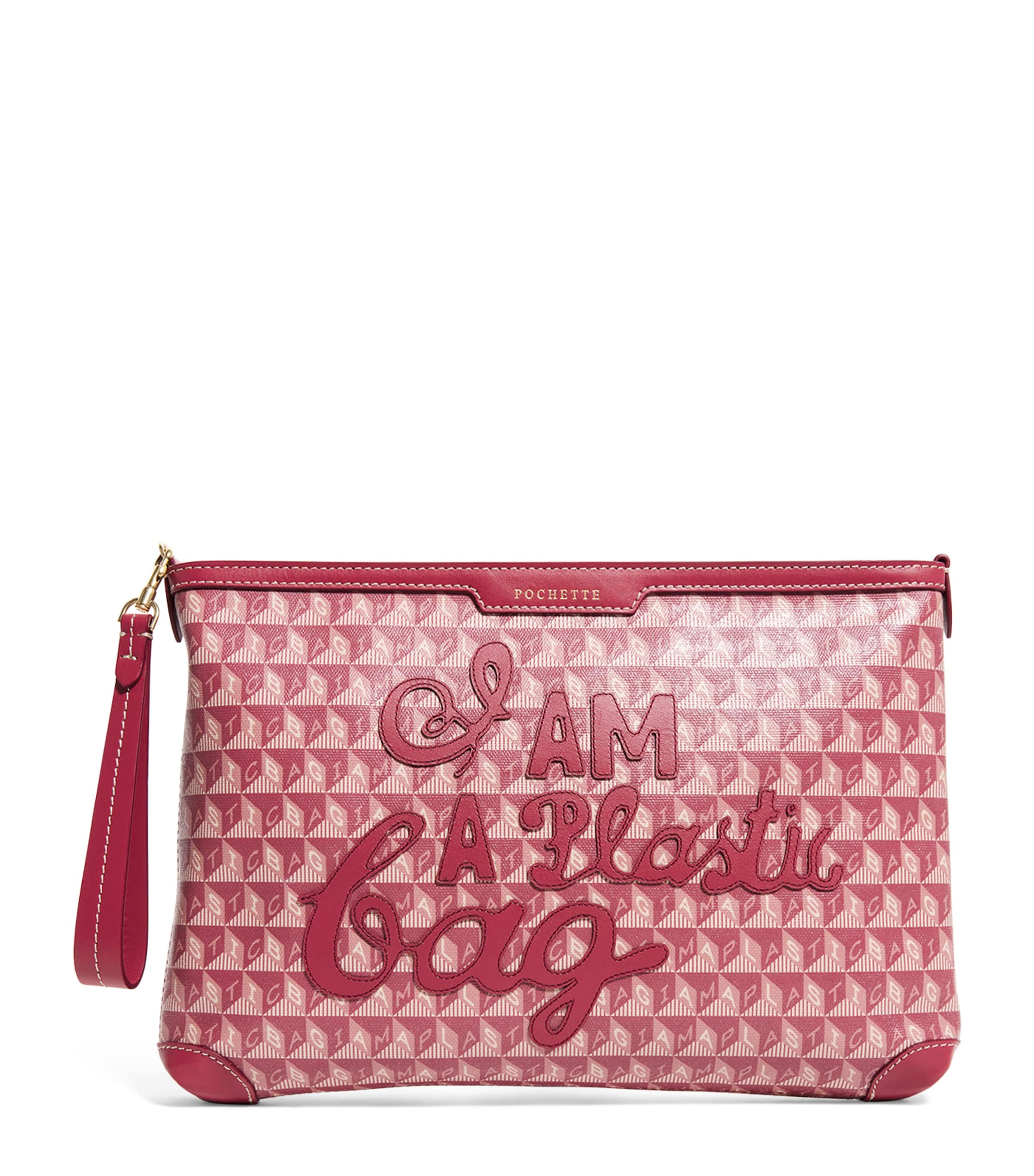 Anya Hindmarch I Am A Plastic Bag Pouch In Pink