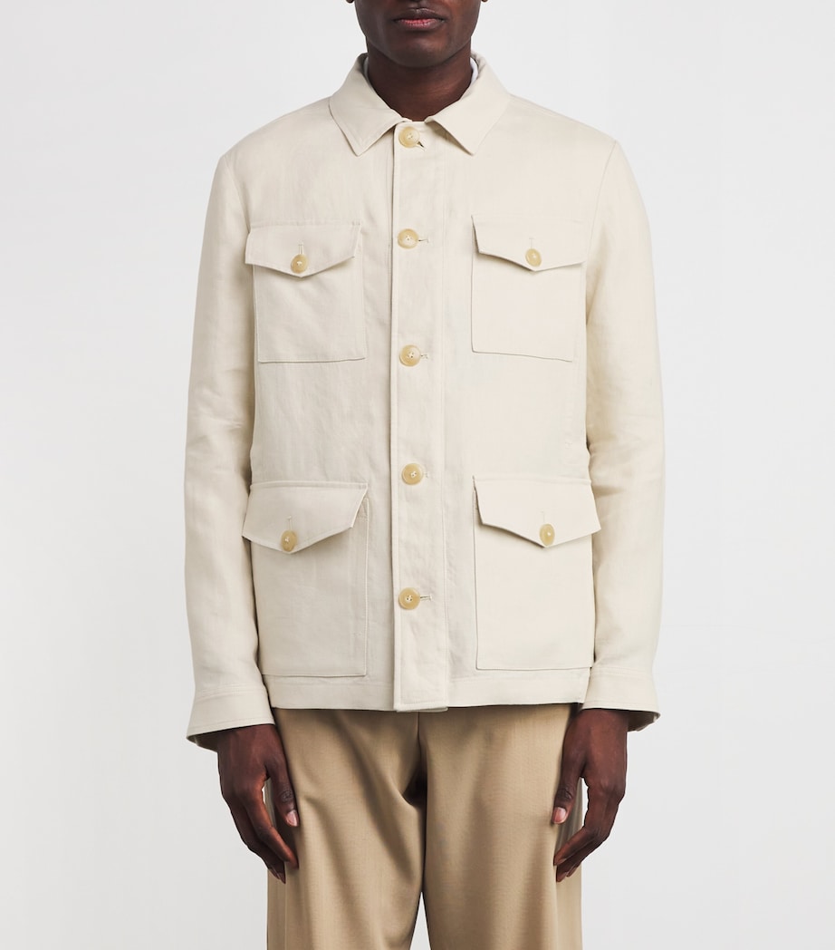 Linen Suede-Trim Jacket 1 Image 3