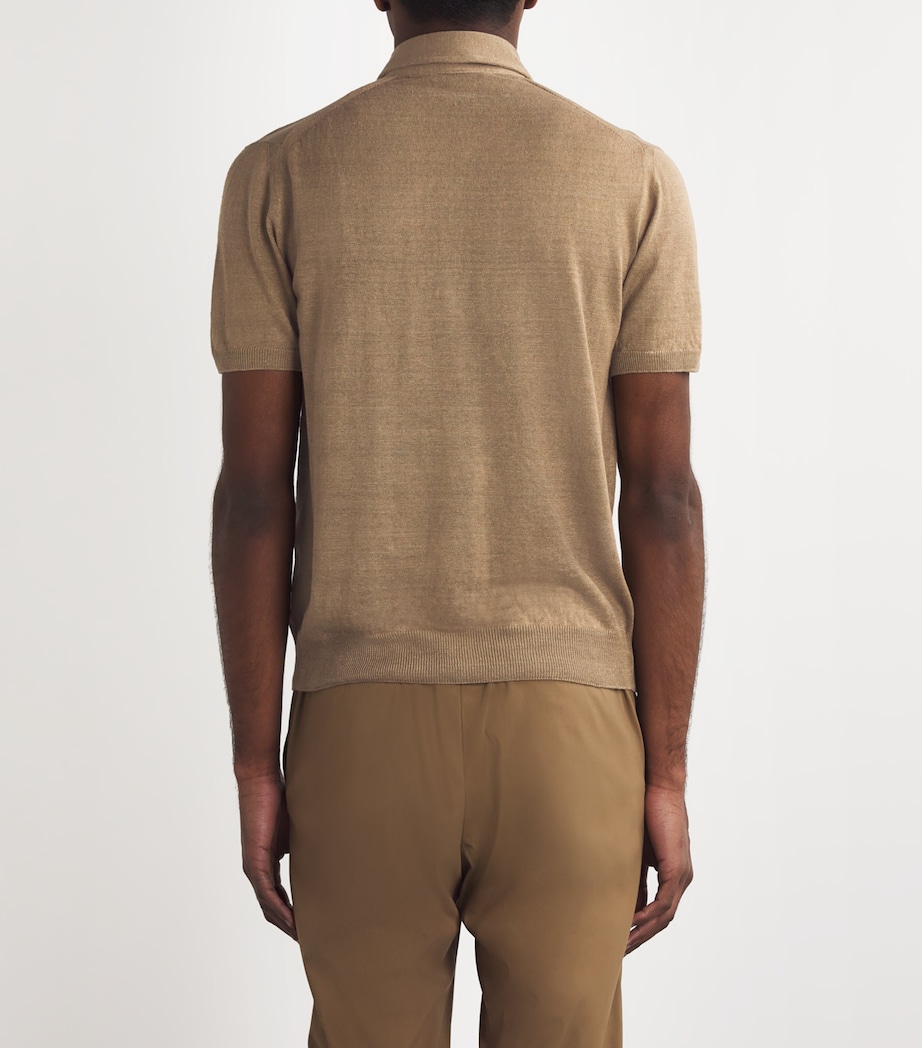 Linen Polo Shirt 035 NATURAL / BEIGE Image 4