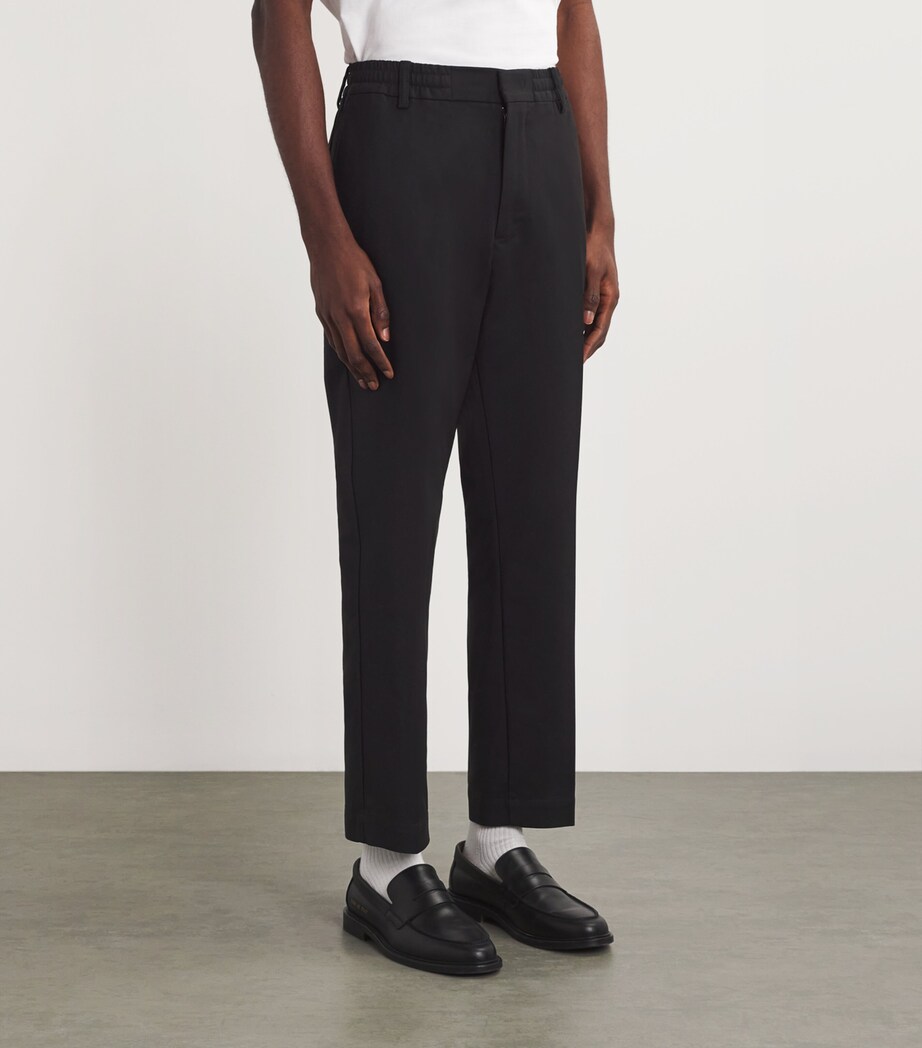 Organic Cotton-Blend Tapered Trousers BLACK #999 Image 3