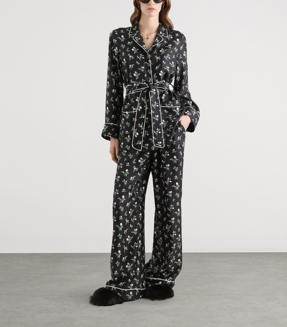 Dolce&Gabbana Womens Silk Floral Pyjama Trousers Ros/mugh Bco F Image 2