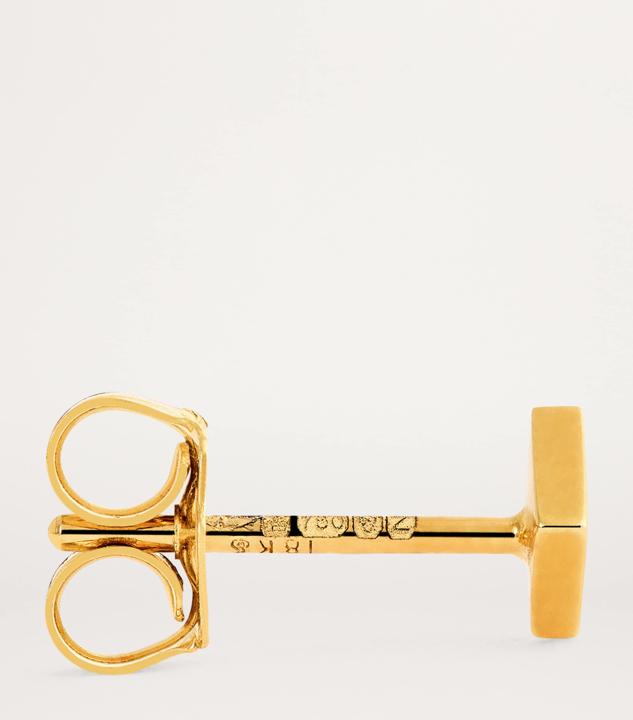 Yellow Gold and Emerald Lone Burst Single Stud Earring YELLOW GOLD Image 4