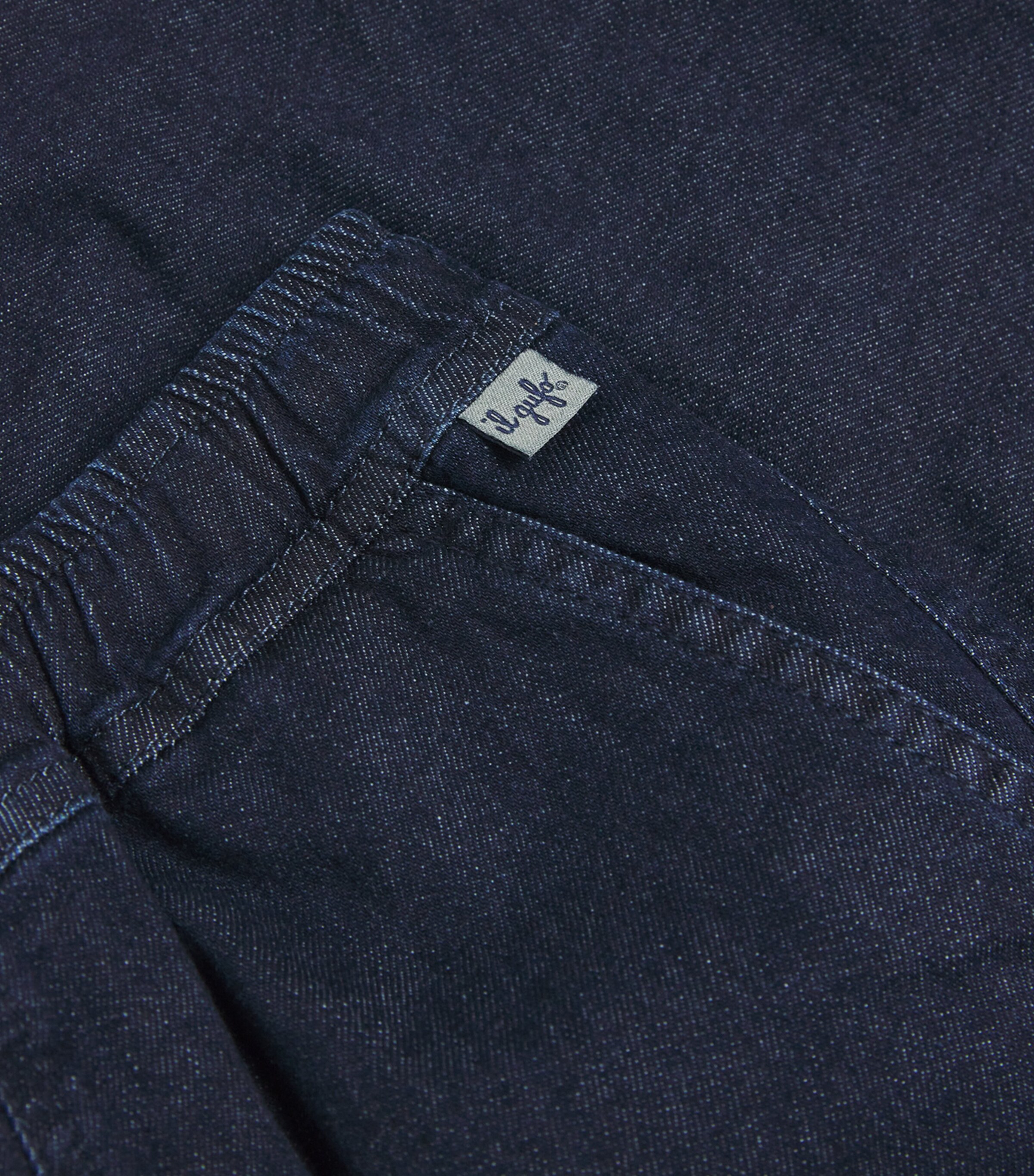 Il Gufo Denim Elasticated-Waist Trousers (2-12 Years) Blue Image 3