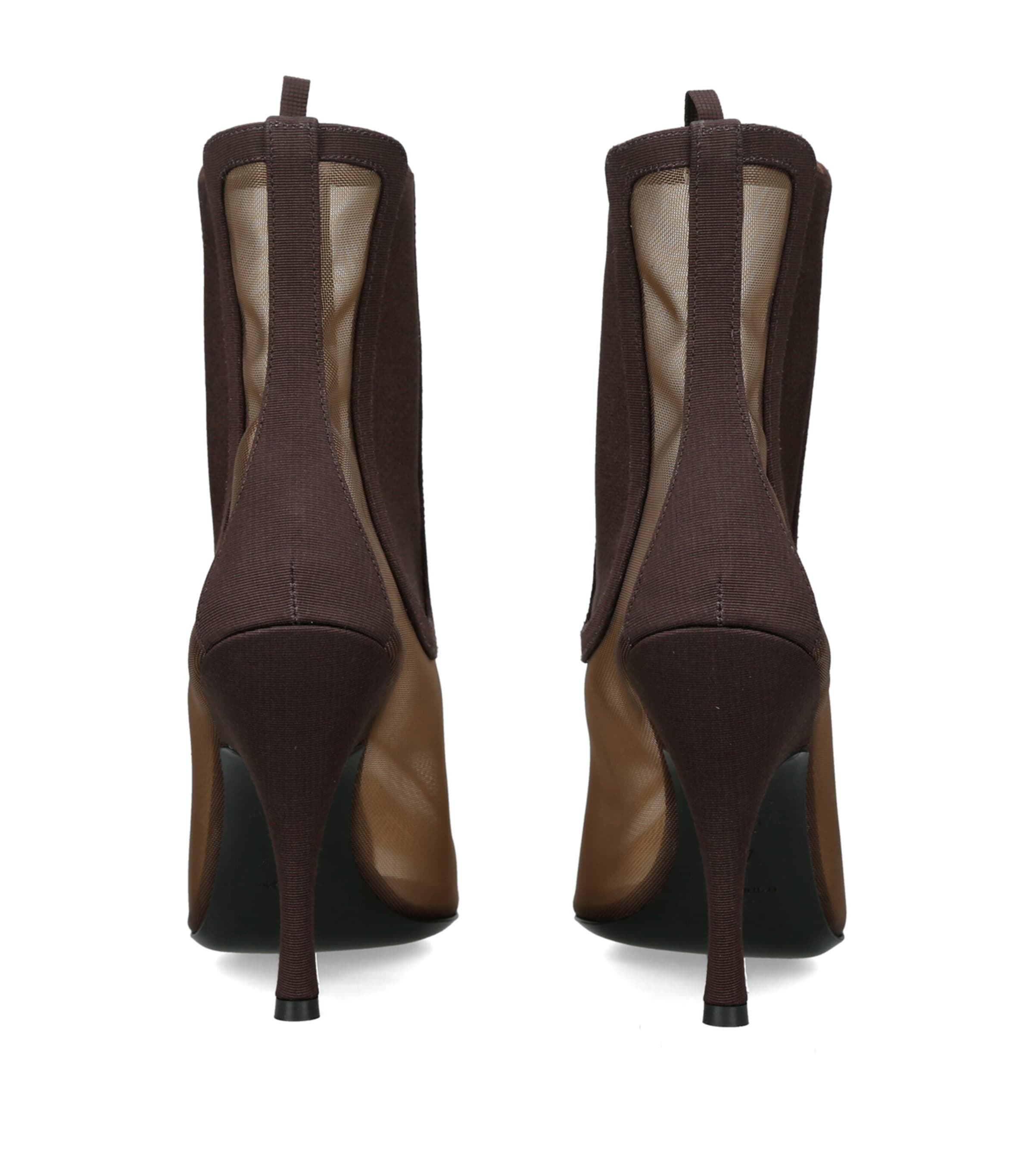 Alaïa Mesh Heeled Chelsea Boots 100 Brown Image 2