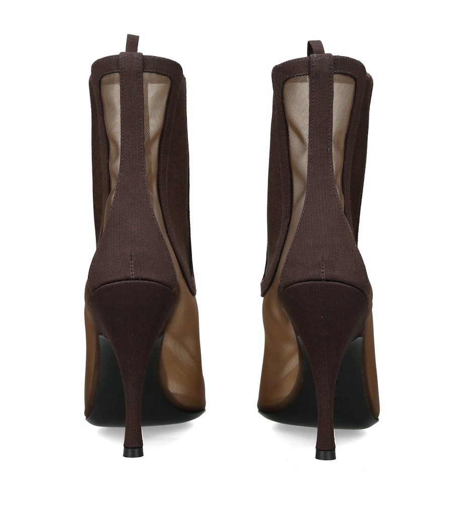 Alaïa Mesh Heeled Chelsea Boots 100 Brown Image 2