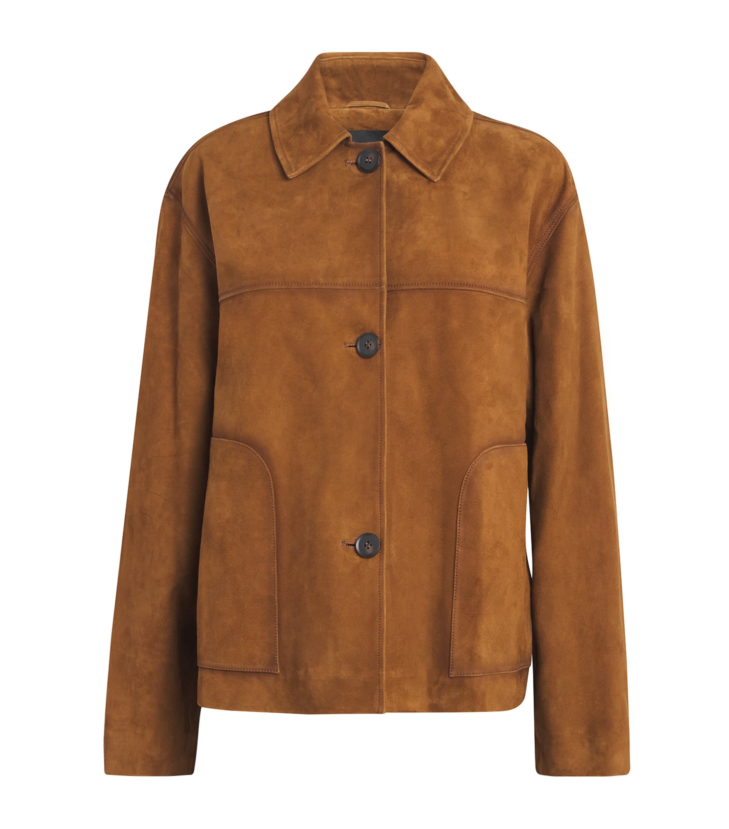 Camilla And Marc Goat Suede Camber Bomber Jacket In Brown