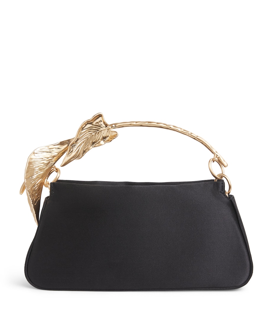 Cult Gaia Mini Silk-Satin Calla Top-Handle Bag Black Image 1