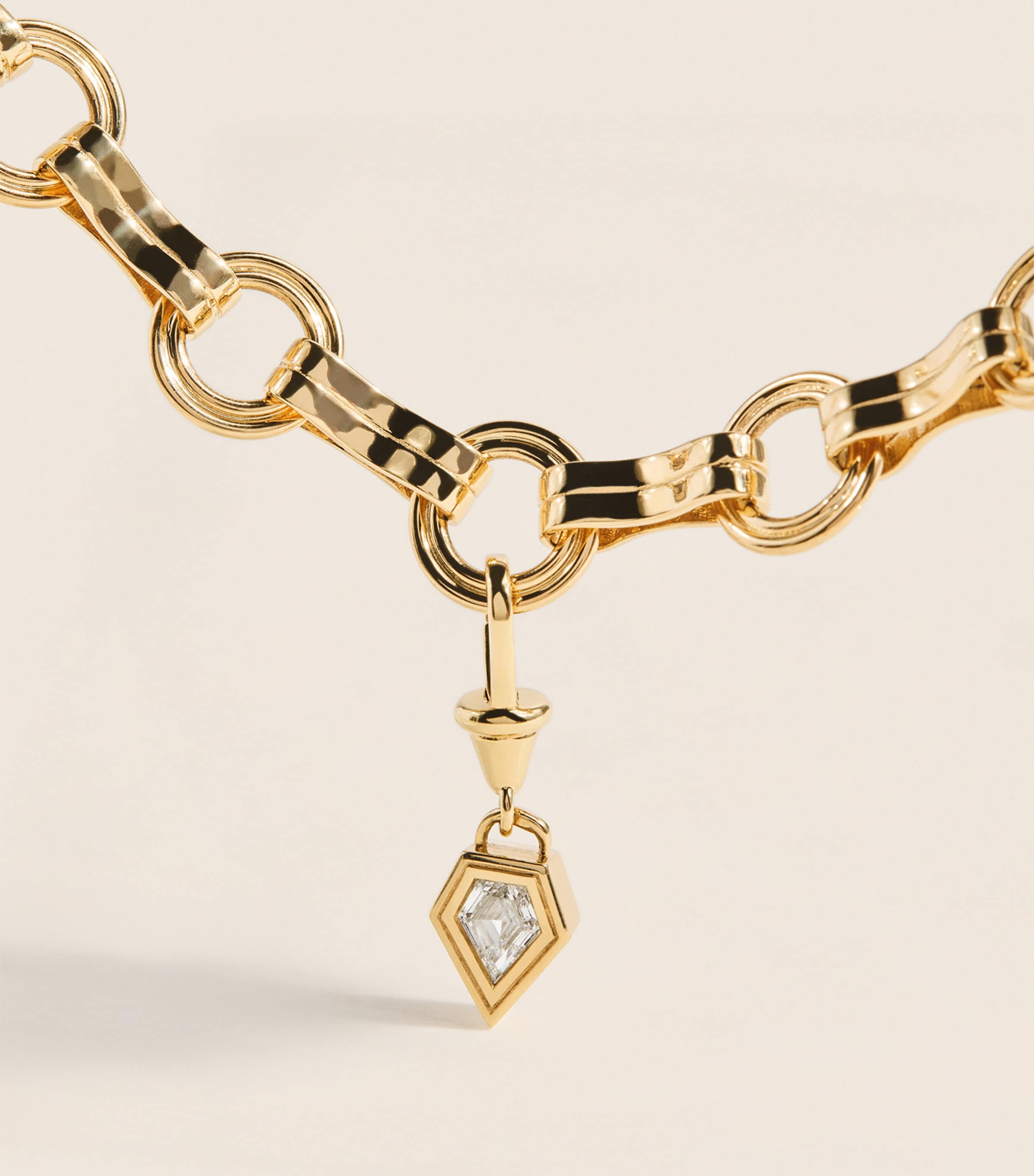 Azlee Yellow Gold and Shield Diamond Le Nouveau Charm Yellow Gold Image 4