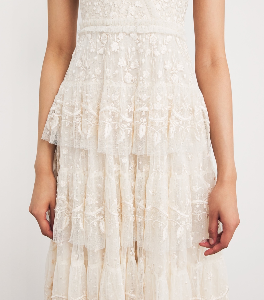 Lace Layered Maxi Dress CREAM Image 6