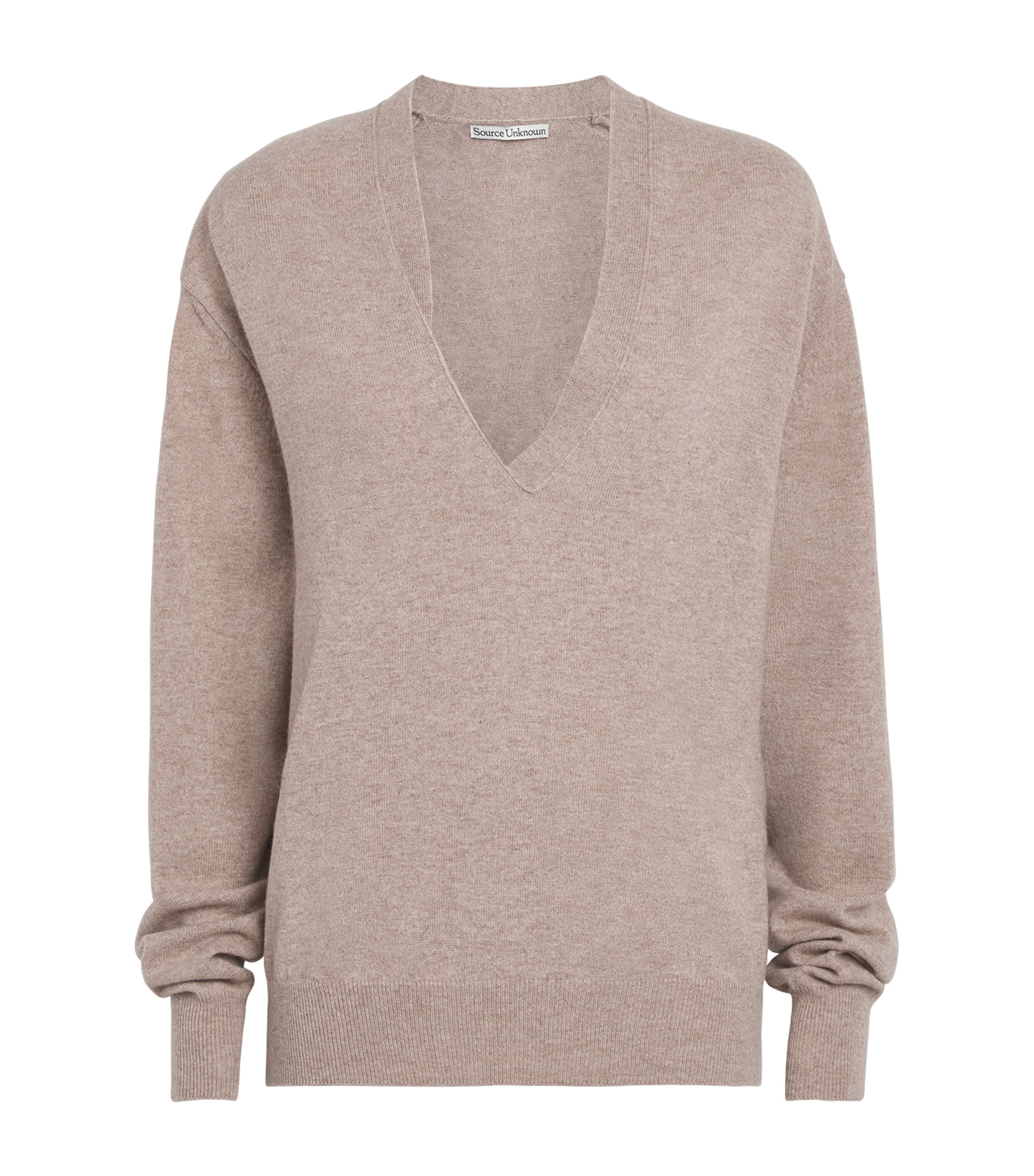 Source Unknown Cashmere-wool Half-twist Byrone Sweater In Beige