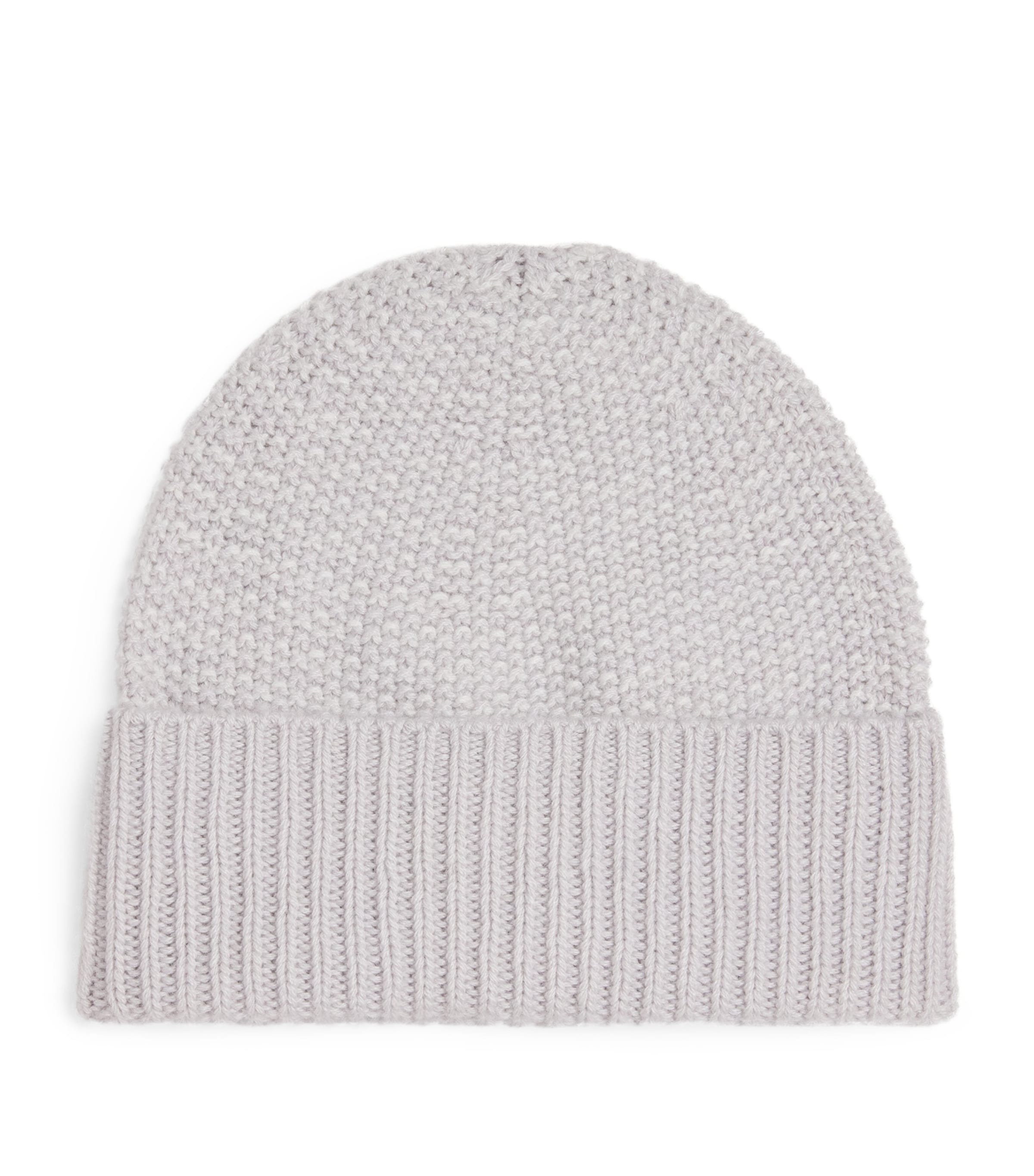 Johnstons Of Elgin Womens Cashmere Seed Stitch Beanie Snwmlt/zncwht Image 1