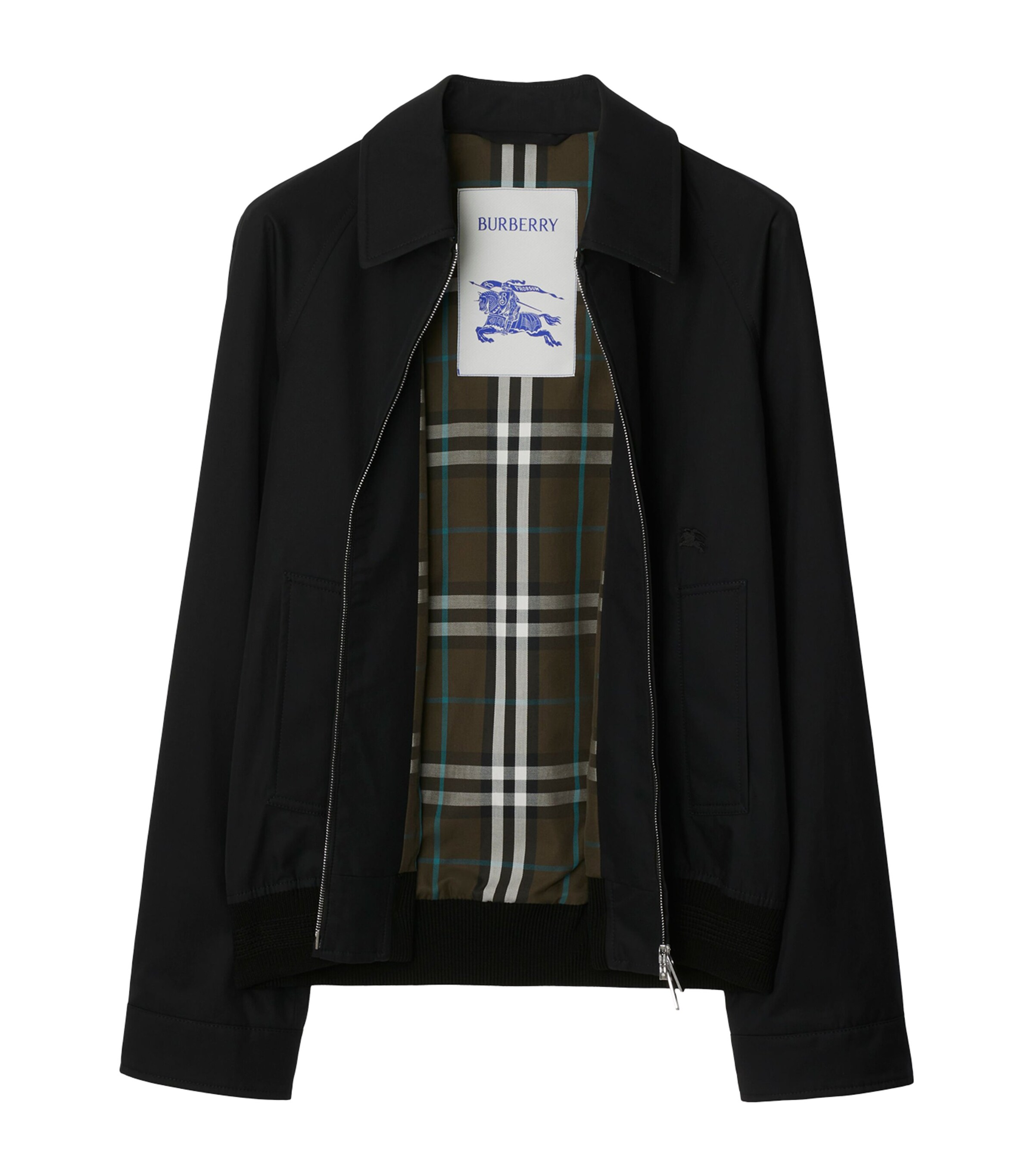 Burberry Mens Cotton Gabardine Chester Harrington Jacket Black Image 5