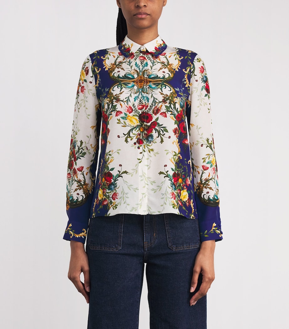 Silk Floral Print Willa Blouse D439 GILDED ROSE Image 3