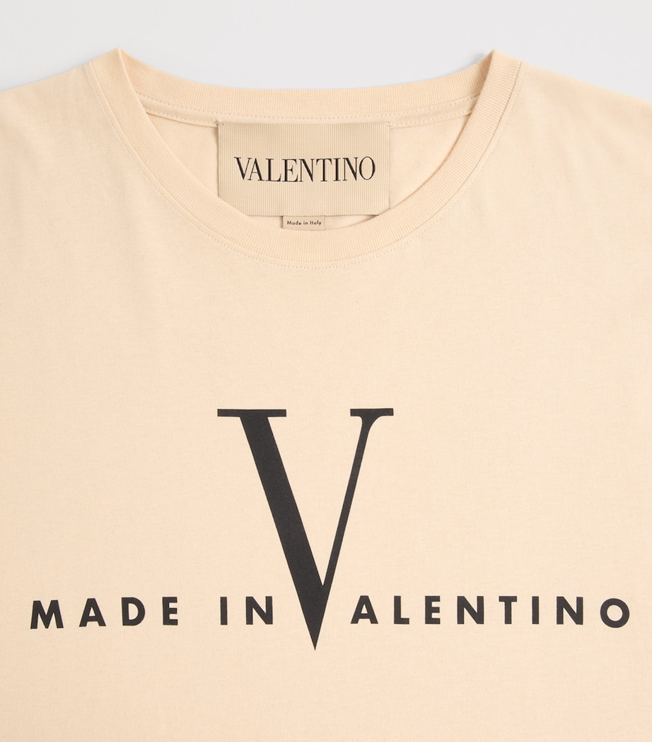 Cotton Made in Valentino Logo T-Shirt QT3 Image 7