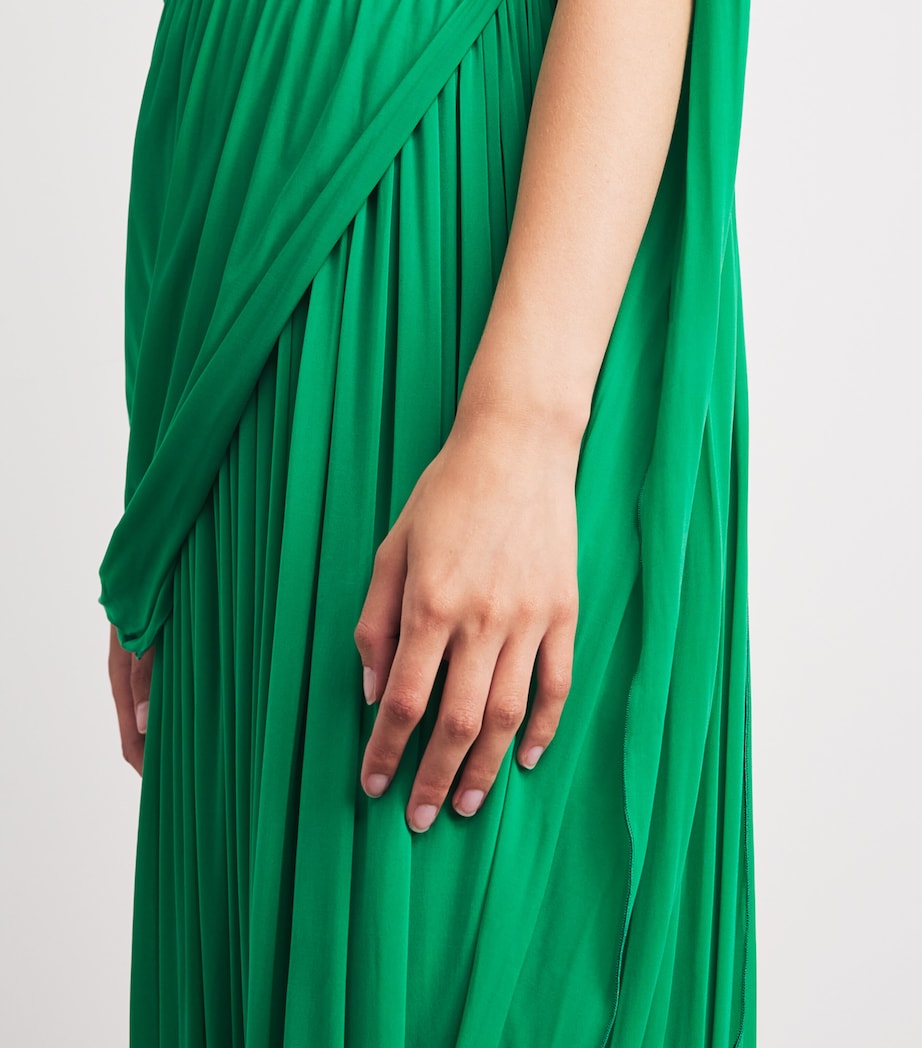 FFORME Womens Draped Kahlo Maxi Dress Grass Green Image 5
