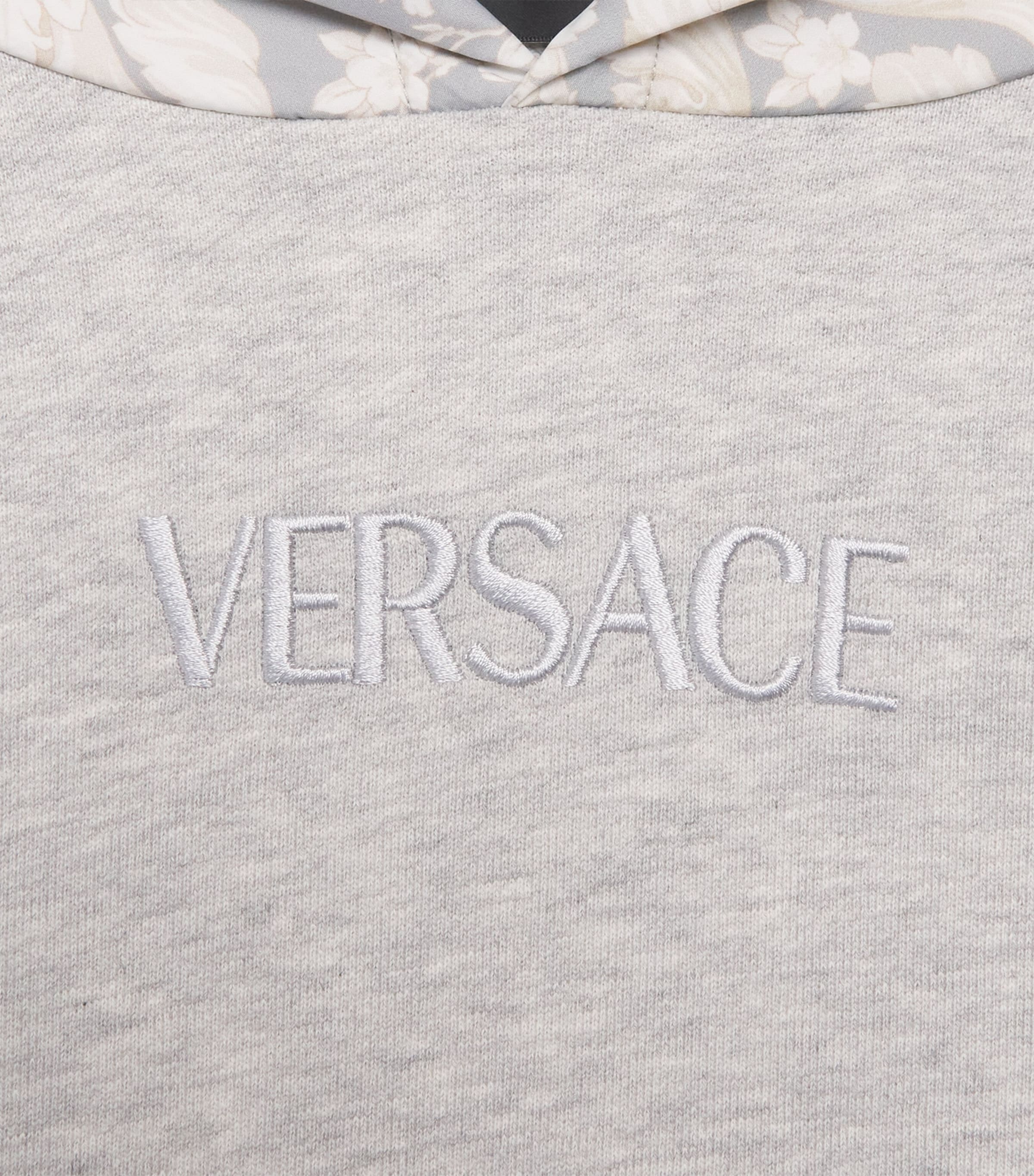 Cotton Barocco Print Hoodie (6-14 Years) 2EU80LHT GRY MLG+CCR Image 3