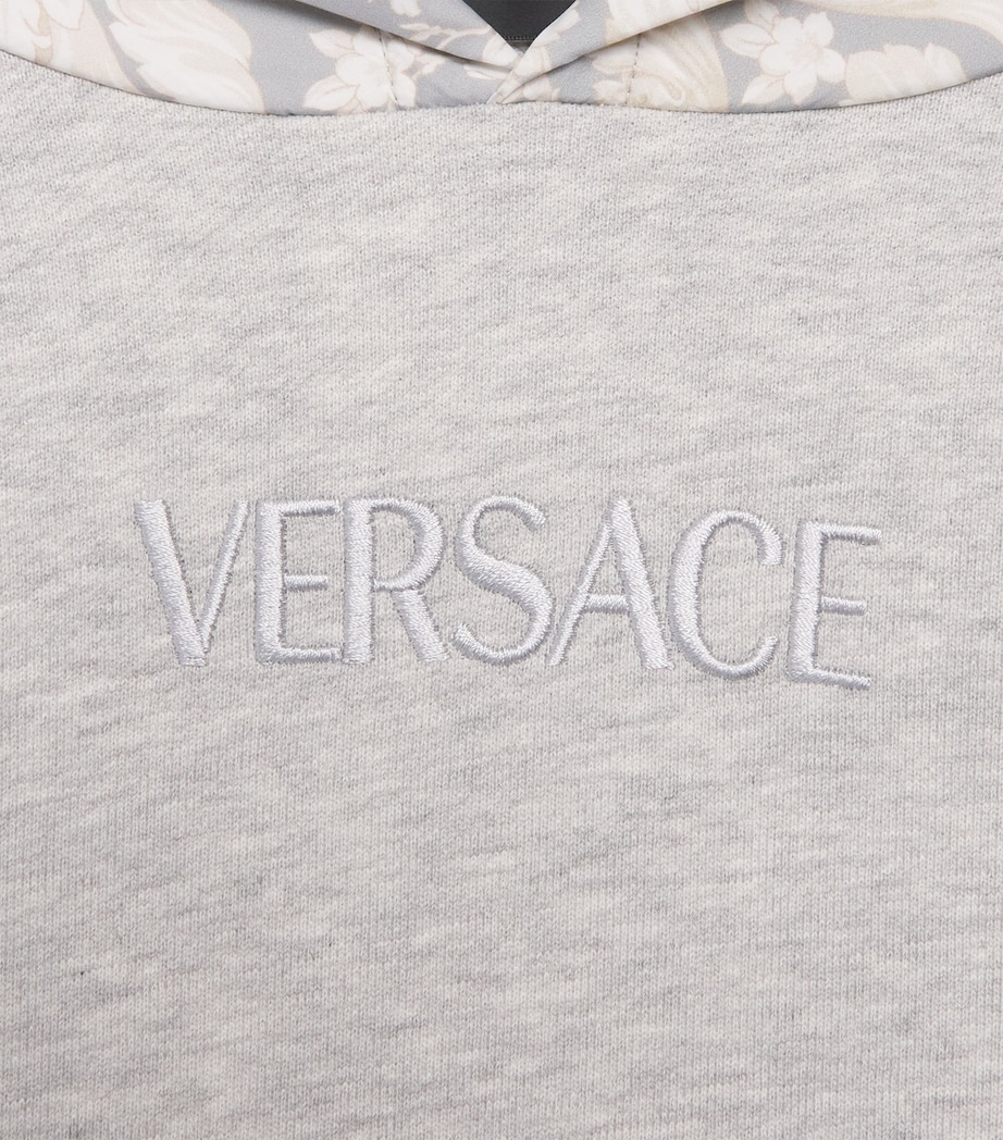 Cotton Barocco Print Hoodie (6-14 Years) 2EU80LHT GRY MLG+CCR Image 3