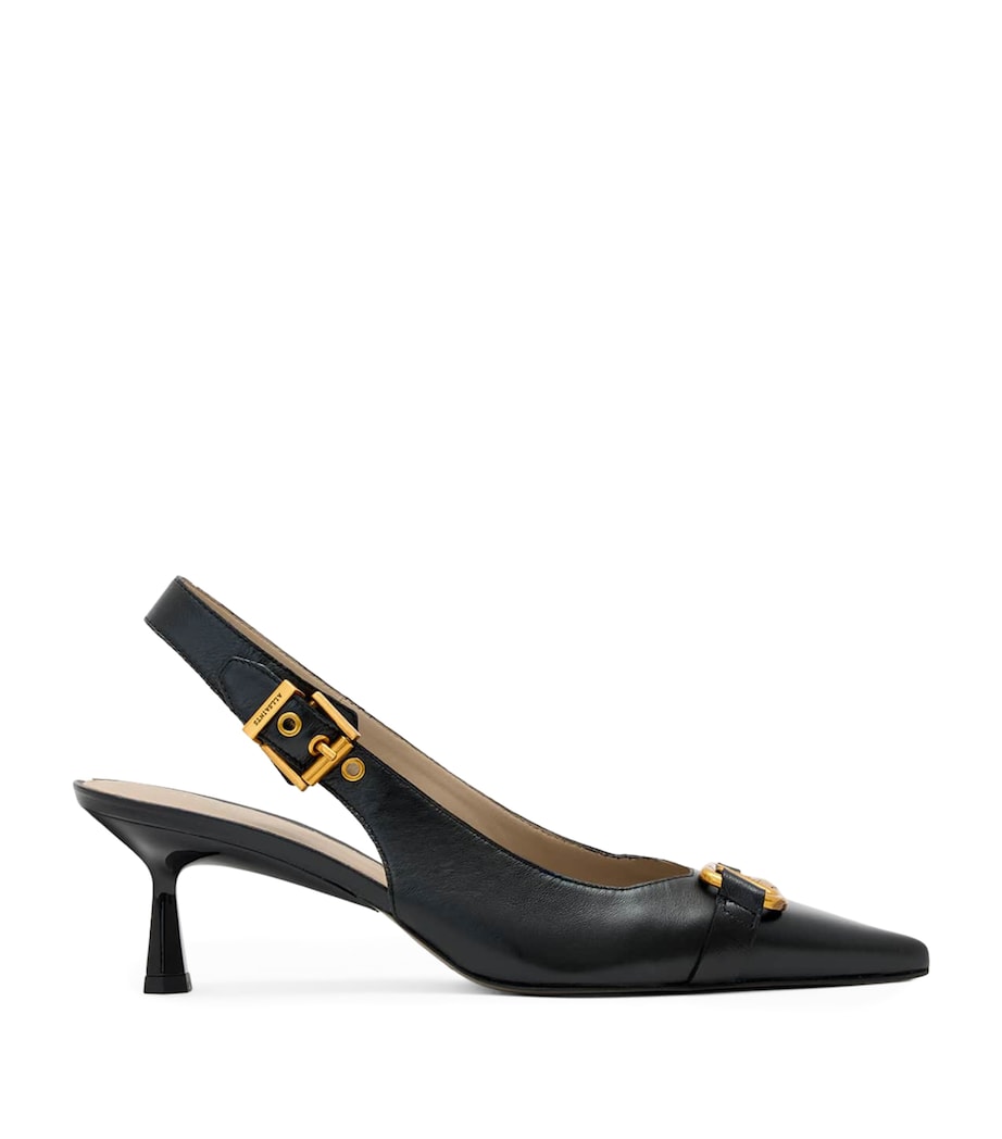 AllSaints Calfskin Hera Slingback Pumps 55 Black Image 1